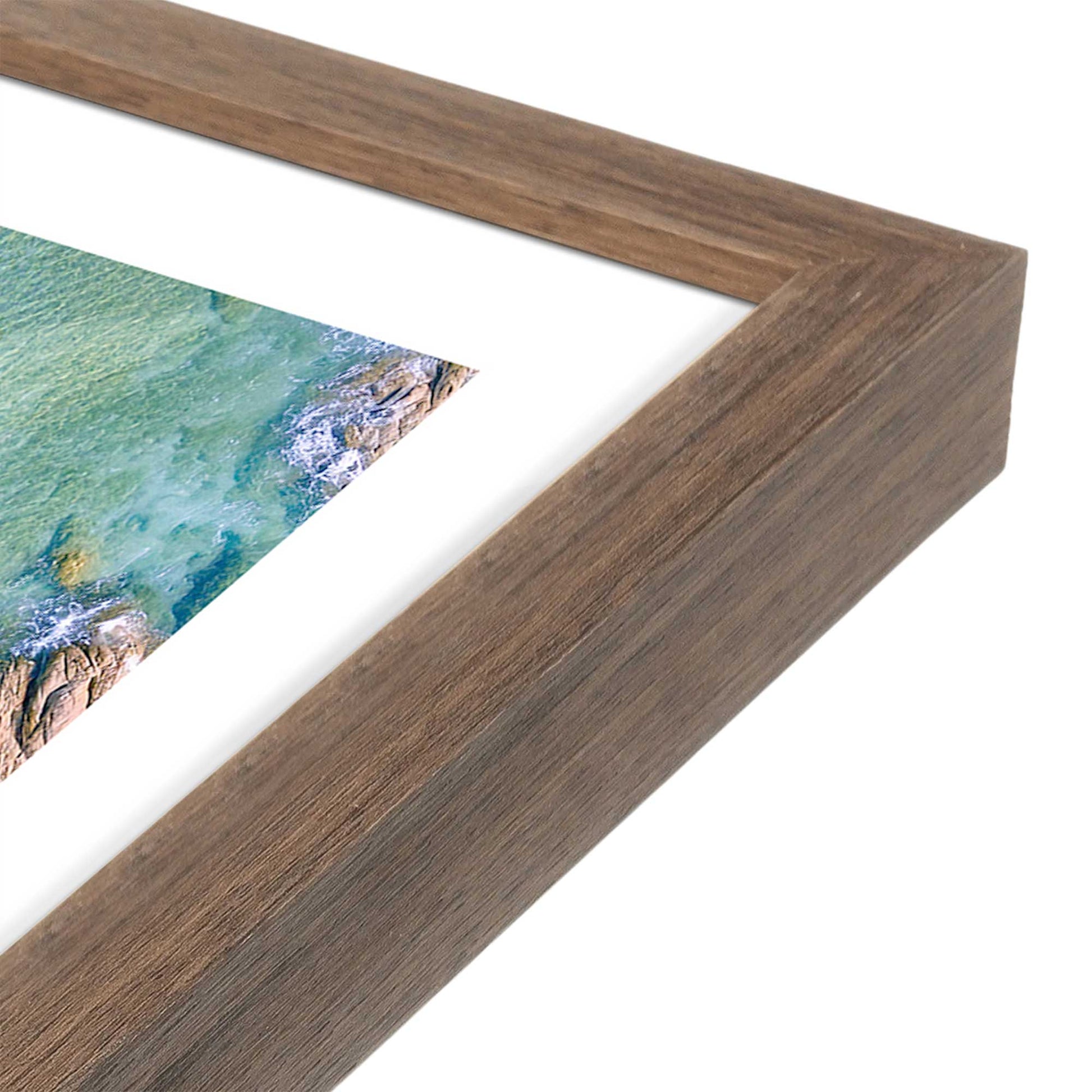 [Color:Walnut], Picture of art in a Walnut frame at an angle