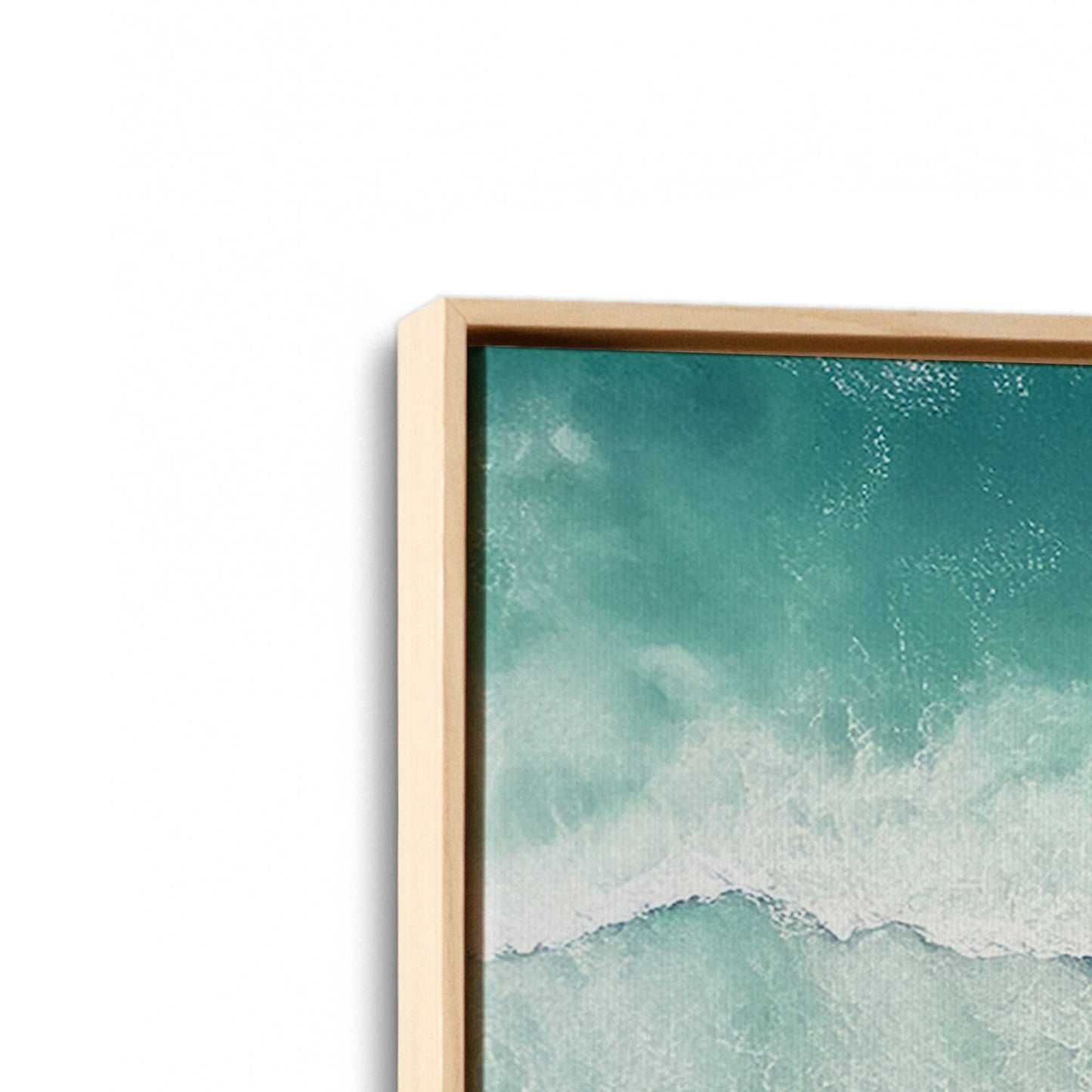 [Color:American Maple], Picture of art in a American Maple frame at an angle