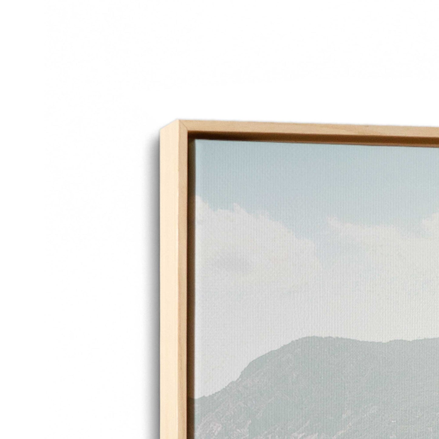 [Color:American Maple], Picture of art in a American Maple frame at an angle