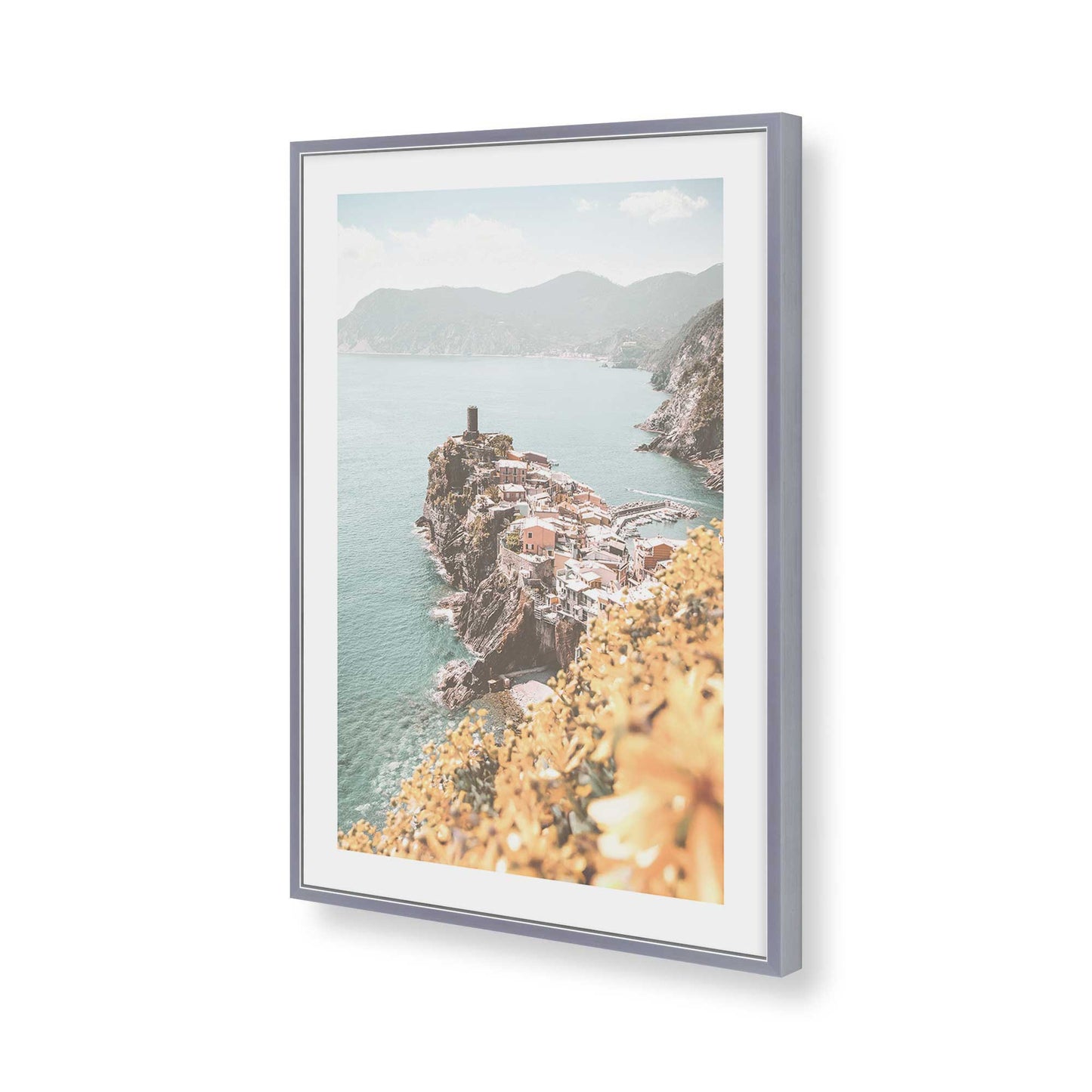 [Color:Polished Chrome], Picture of art in a Polished Chrome frame of the corner