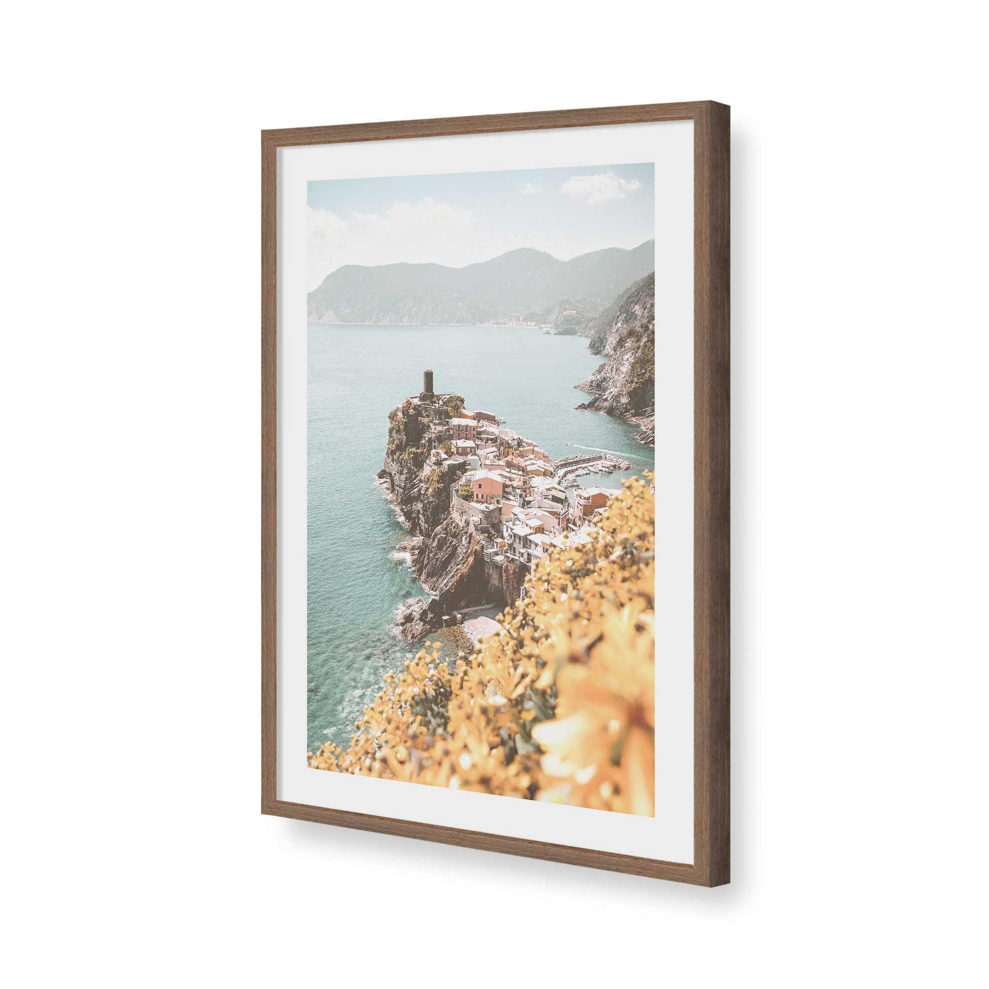 [Color:Walnut], Picture of art in a Walnut frame of the corner