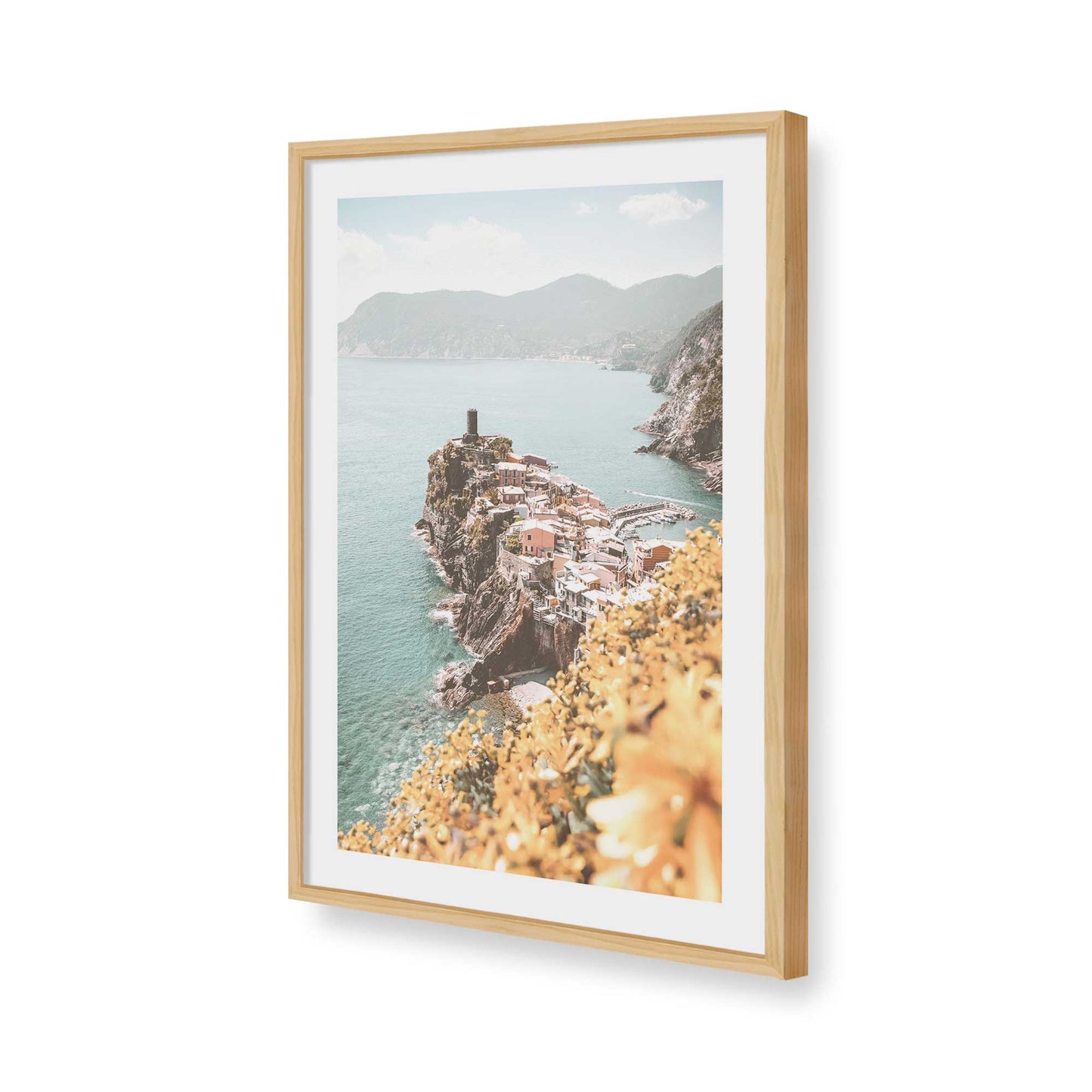 [Color:American Maple], Picture of art in a American Maple frame of the corner