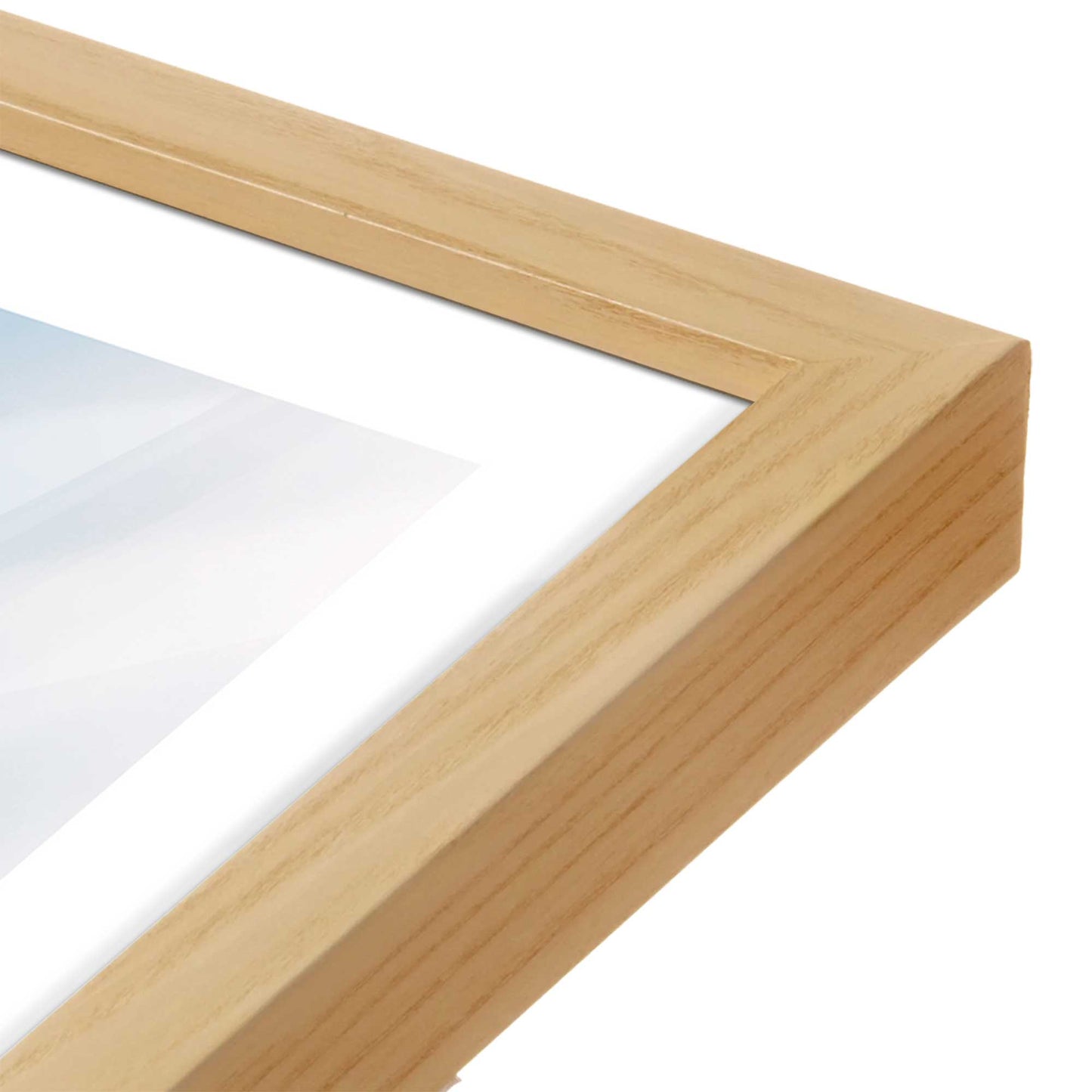 [Color:American Maple], Picture of art in a American Maple frame at an angle