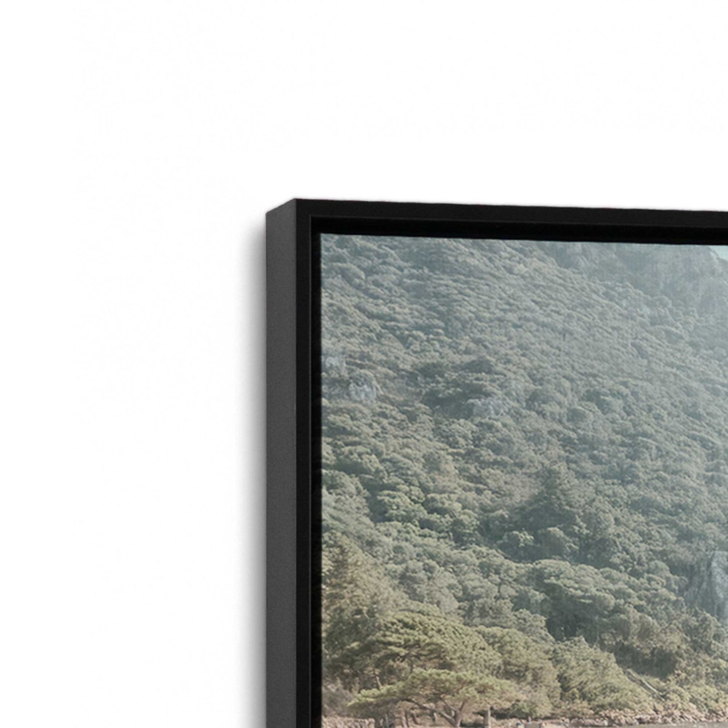 [Color:Satin Black], Picture of art in a Satin Black frame at an angle