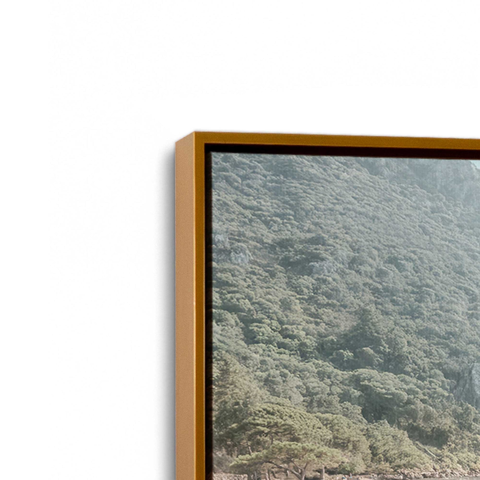 [Color:Polished Gold], Picture of art in a Polished Gold frame at an angle
