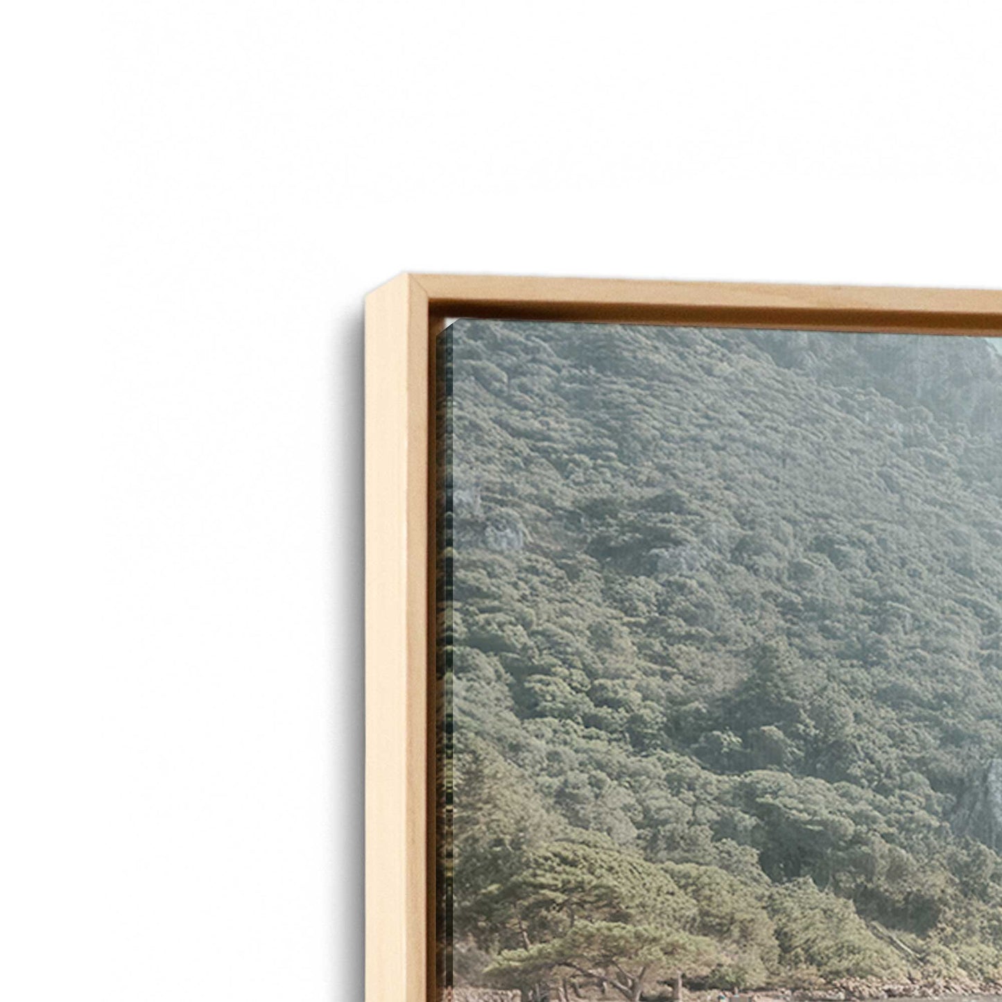 [Color:American Maple], Picture of art in a American Maple frame at an angle