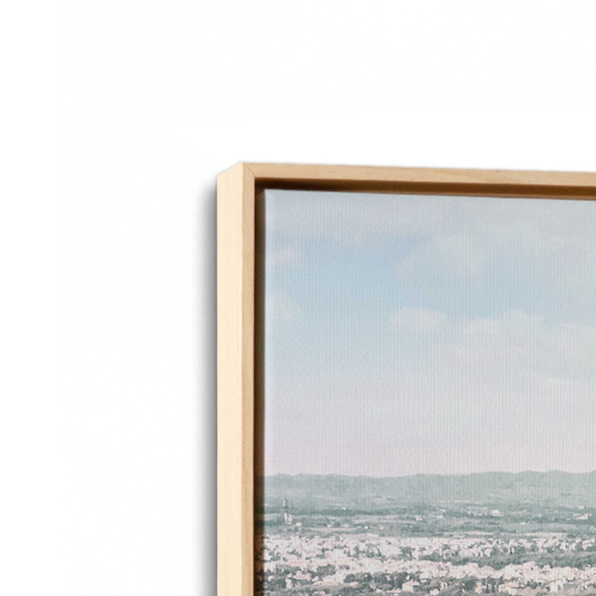 [Color:American Maple], Picture of art in a American Maple frame at an angle