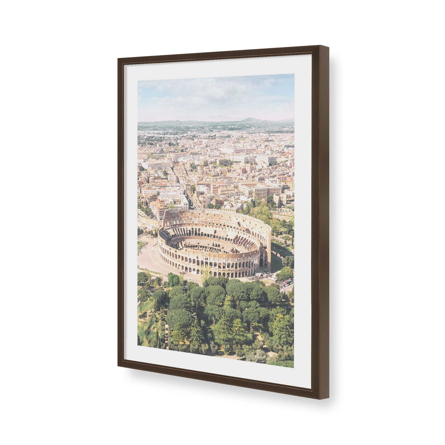 [Color:Brown], Picture of art in a Brown frame of the corner