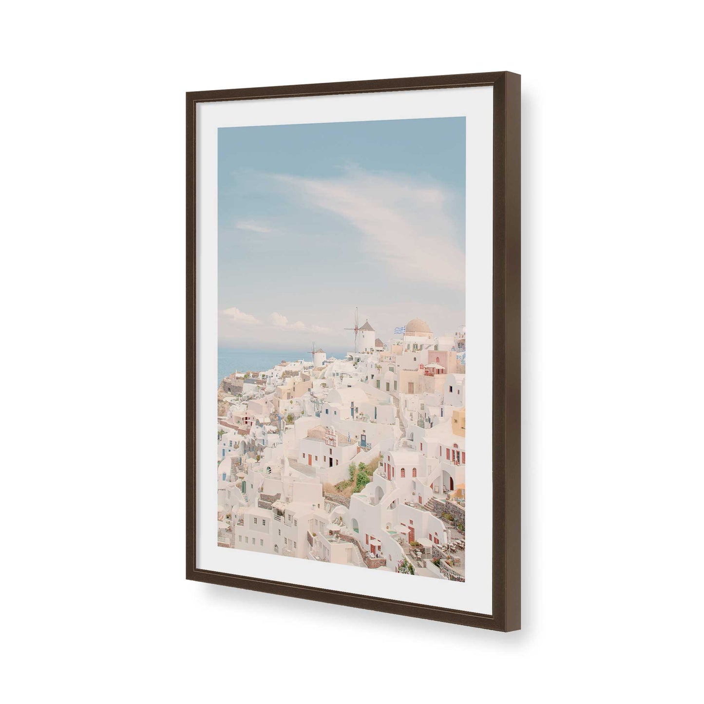 [Color:Brown], Picture of art in a Brown frame of the corner