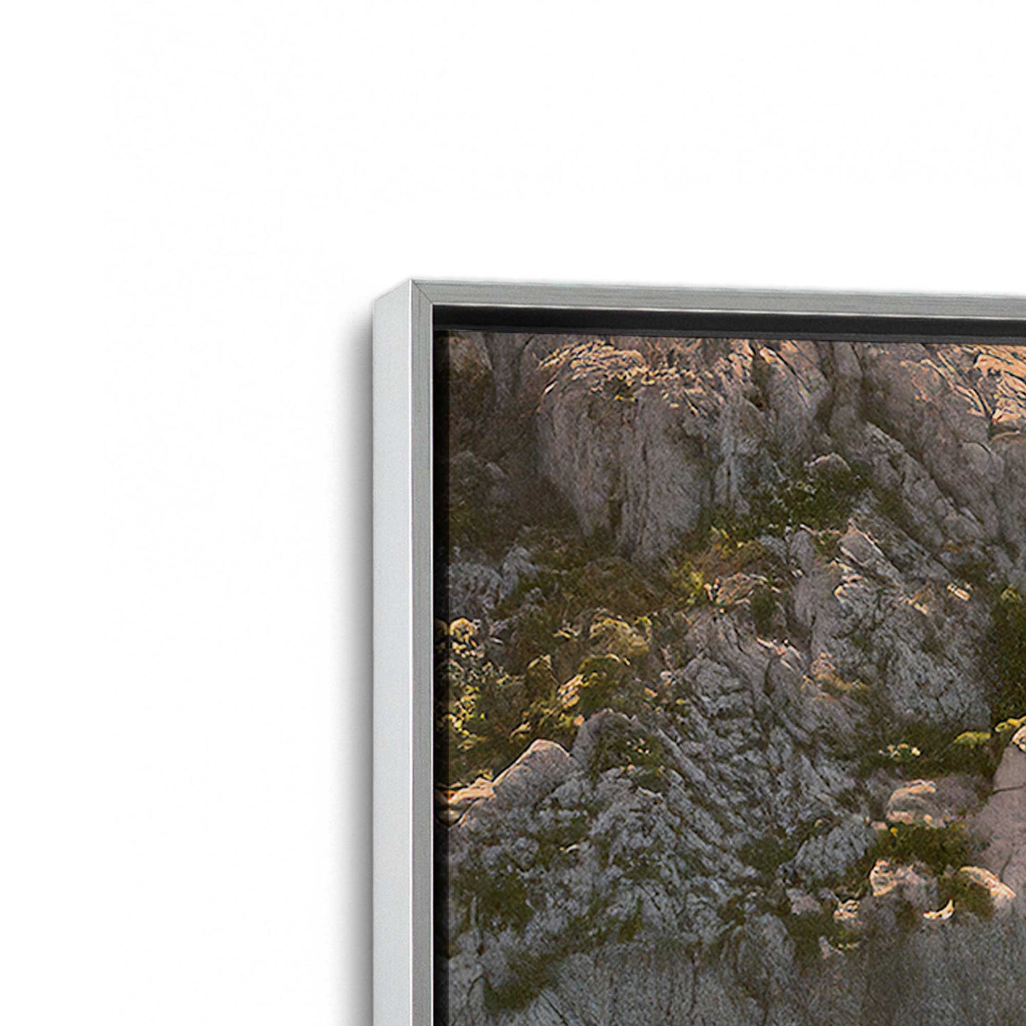 [Color:Polished Chrome], Picture of art in a Polished Chrome frame at an angle