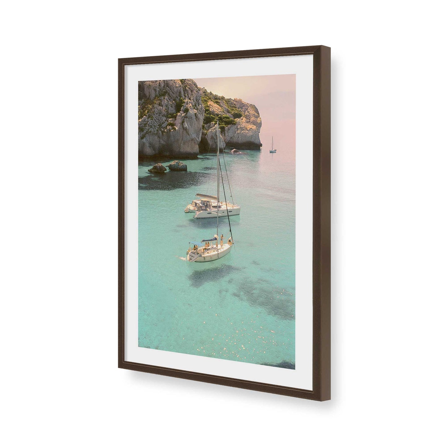 [Color:Brown], Picture of art in a Brown frame of the corner