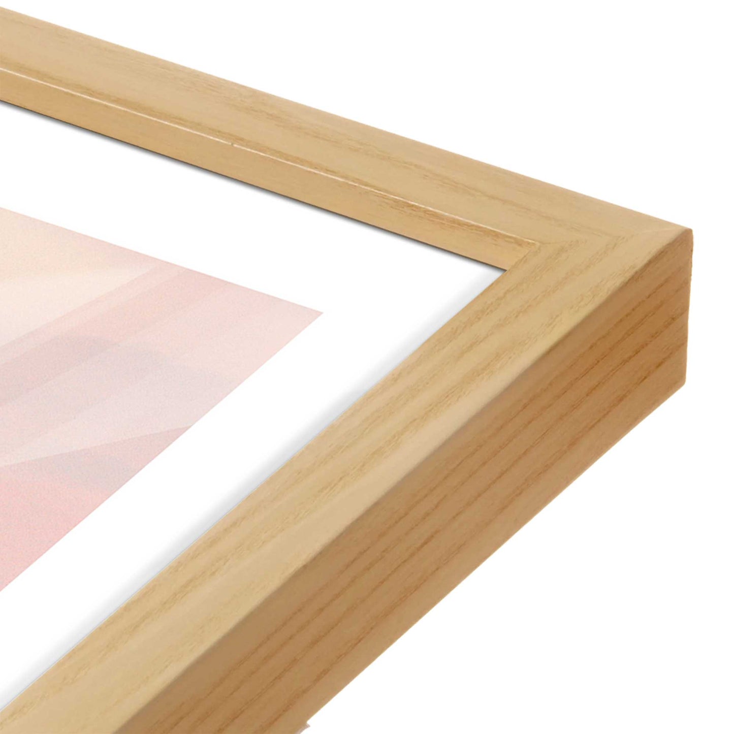 [Color:American Maple], Picture of art in a American Maple frame at an angle