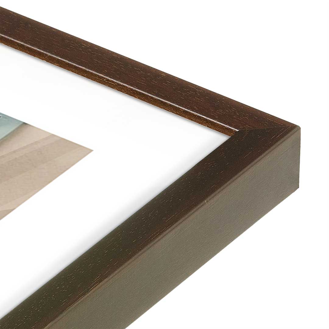 [Color:Brown], Picture of art in a Brown frame at an angle