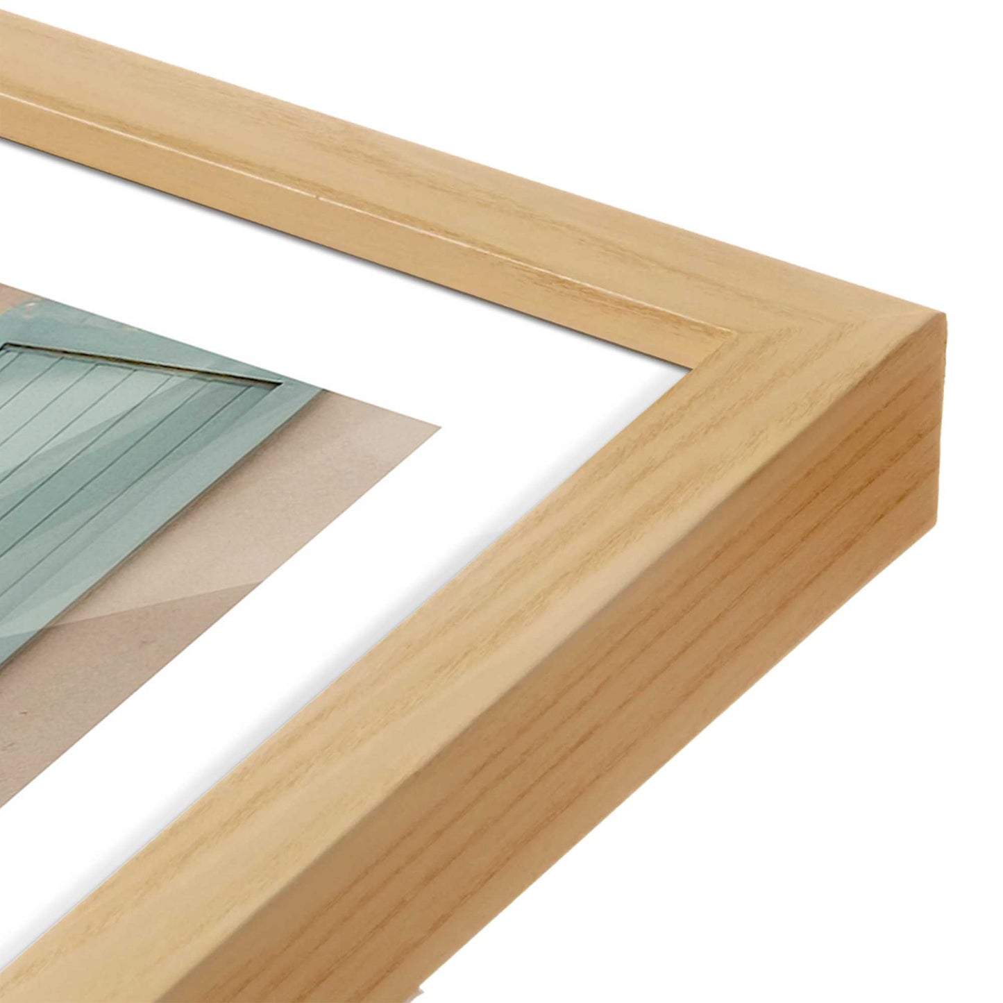 [Color:American Maple], Picture of art in a American Maple frame at an angle