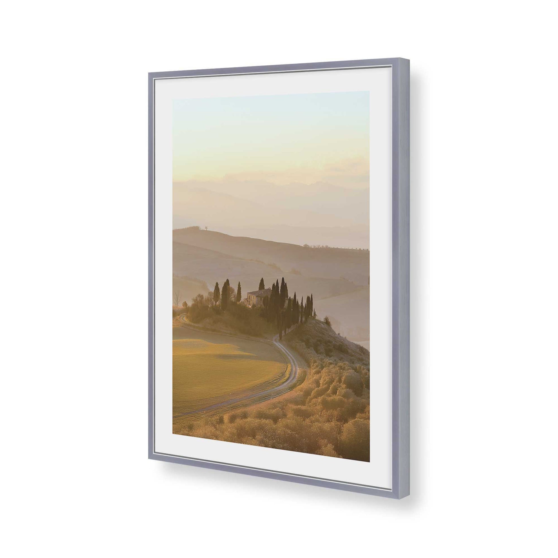 [Color:Polished Chrome], Picture of art in a Polished Chrome frame of the corner