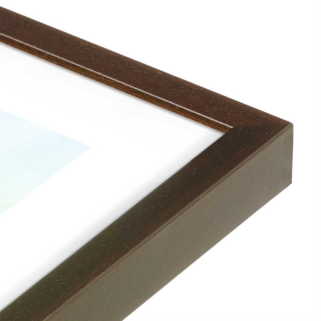 [Color:Brown], Picture of art in a Brown frame at an angle