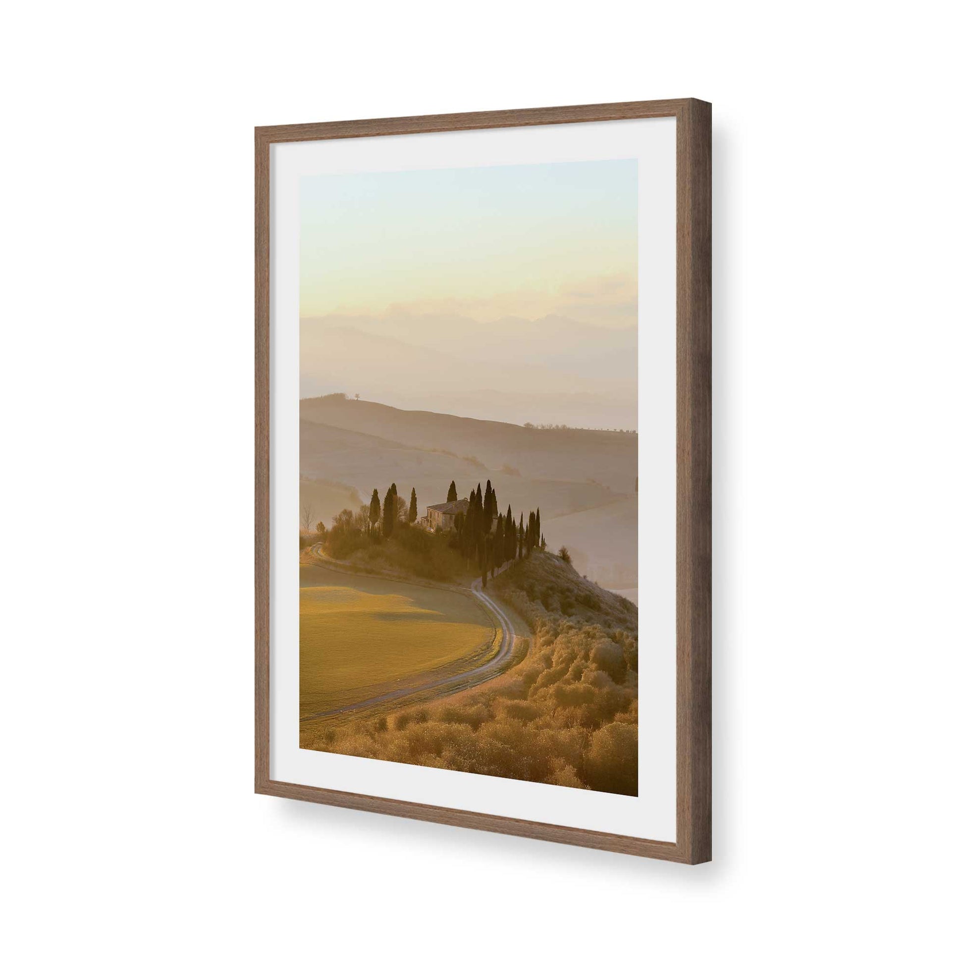 [Color:Walnut], Picture of art in a Walnut frame of the corner