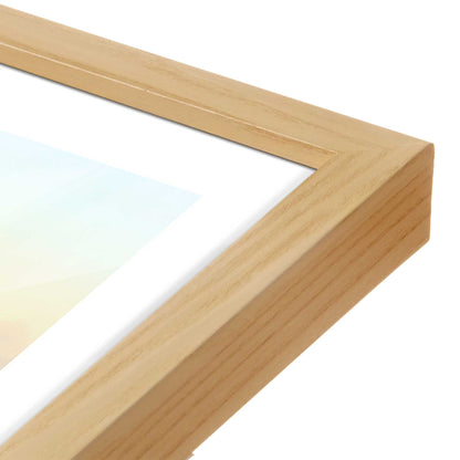 [Color:American Maple], Picture of art in a American Maple frame at an angle
