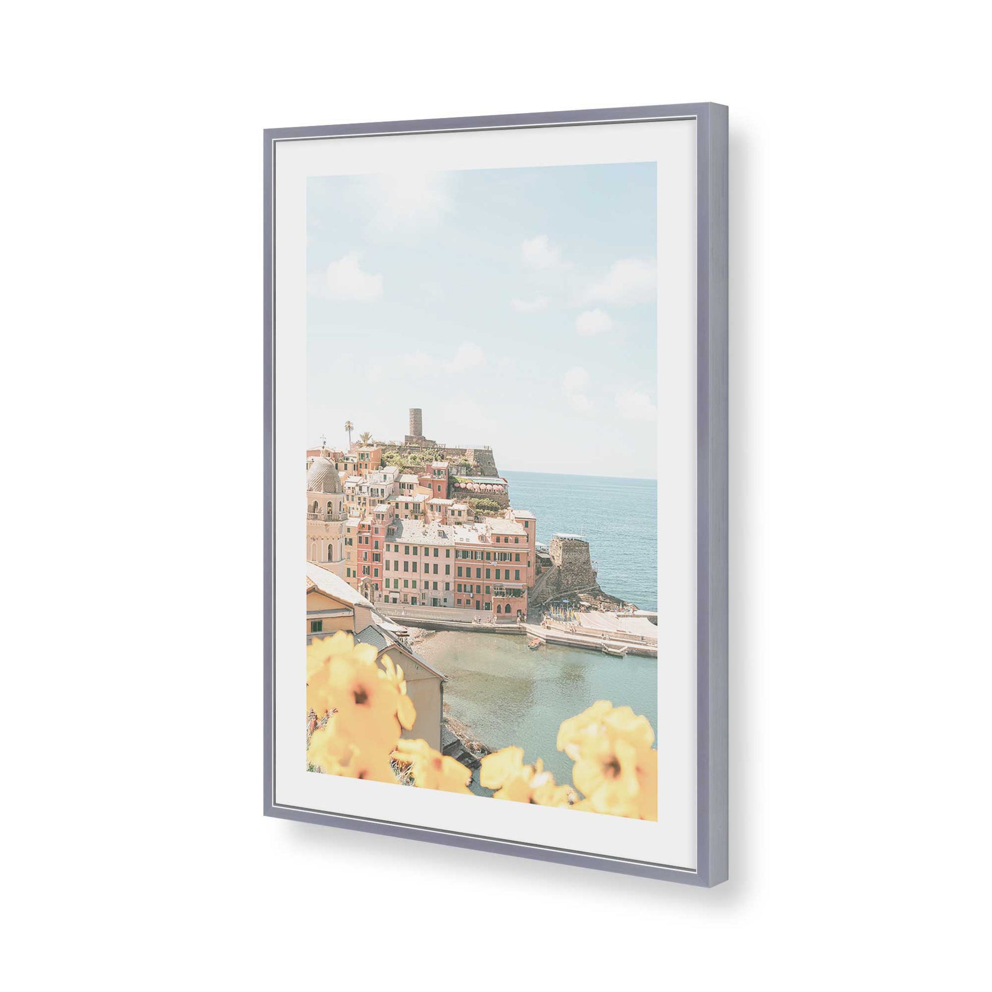[Color:Polished Chrome], Picture of art in a Polished Chrome frame of the corner