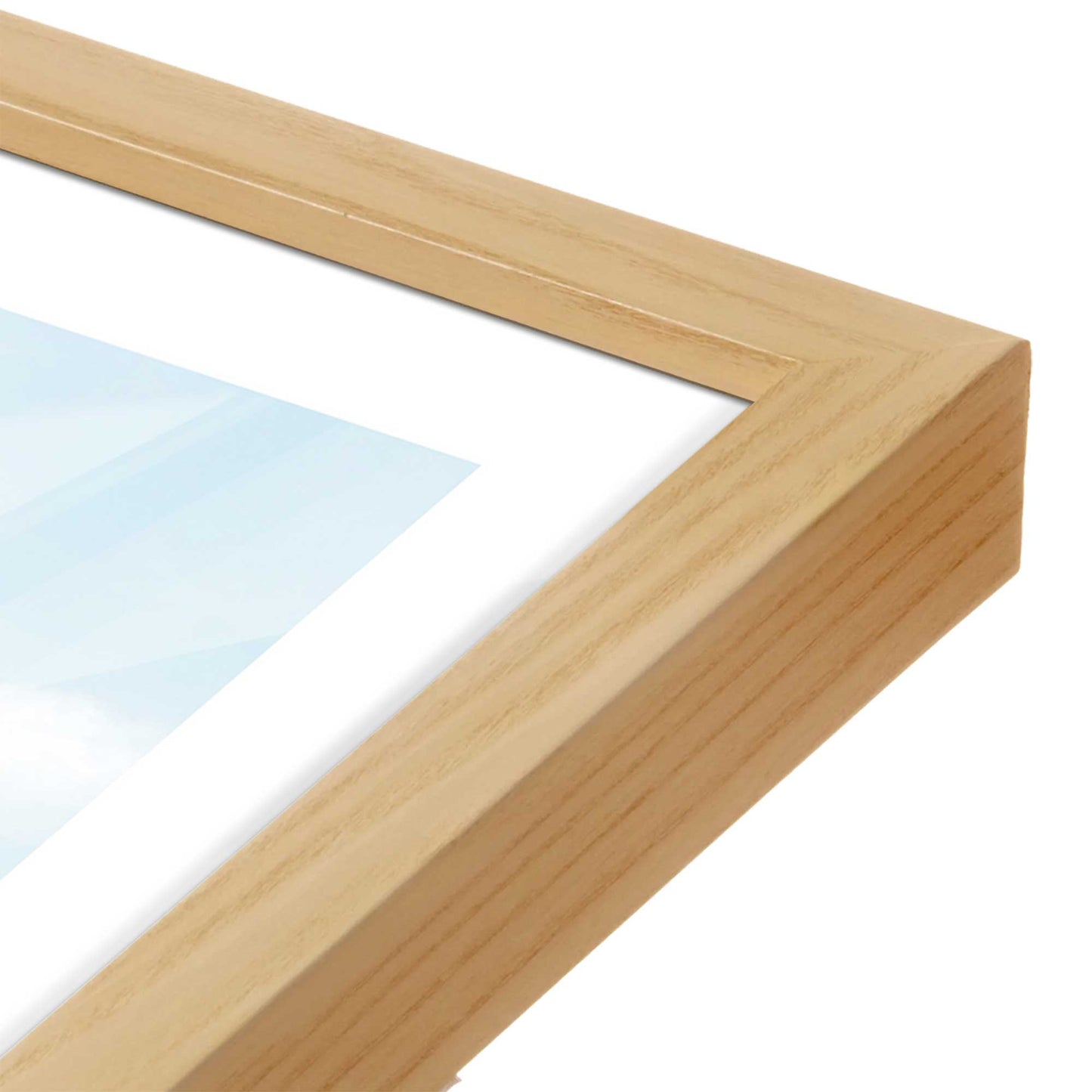 [Color:American Maple], Picture of art in a American Maple frame at an angle