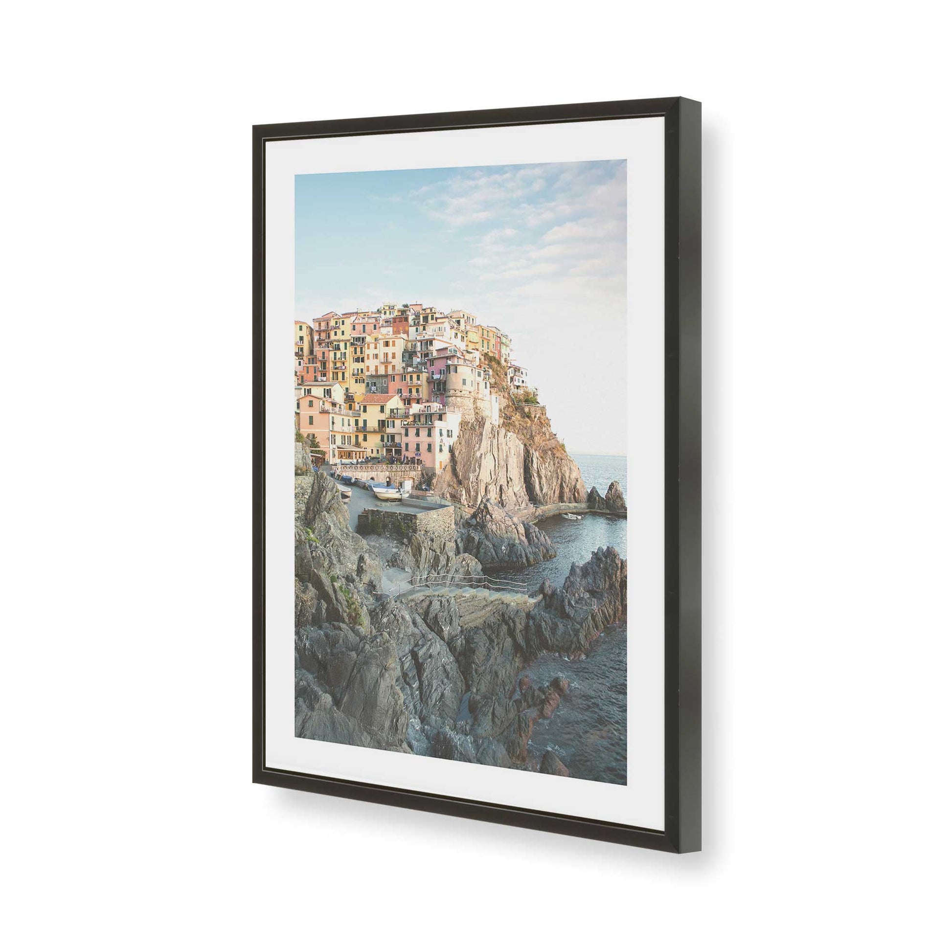 [Color:Satin Black], Picture of art in a Satin Black frame of the corner