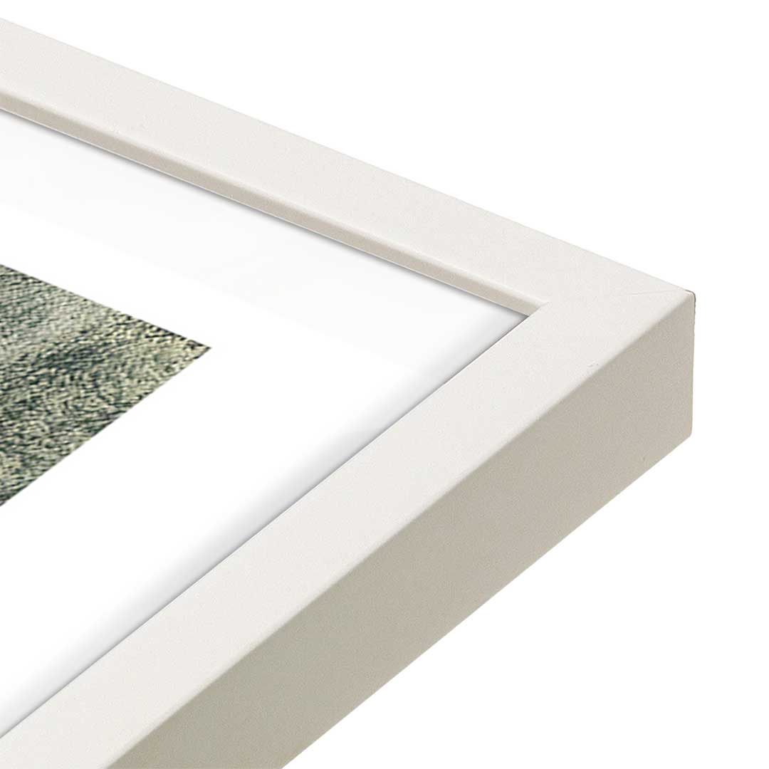 [Color:Opaque White], Picture of art in a Opaque White frame at an angle