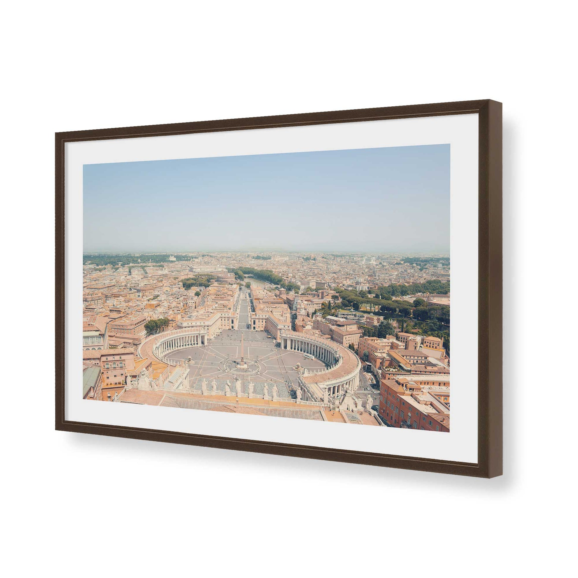 [Color:Brown], Picture of art in a Brown frame of the corner