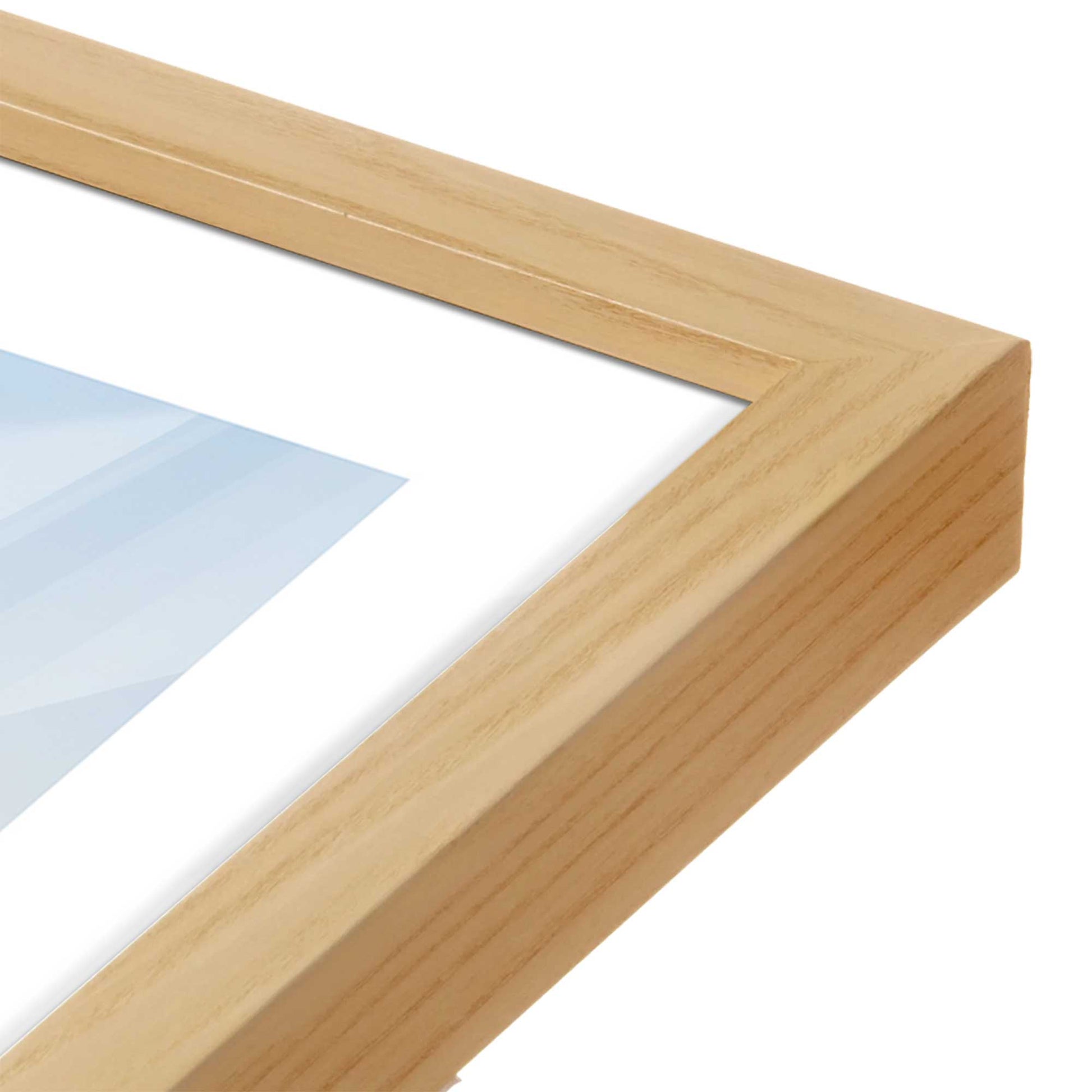 [Color:American Maple], Picture of art in a American Maple frame at an angle
