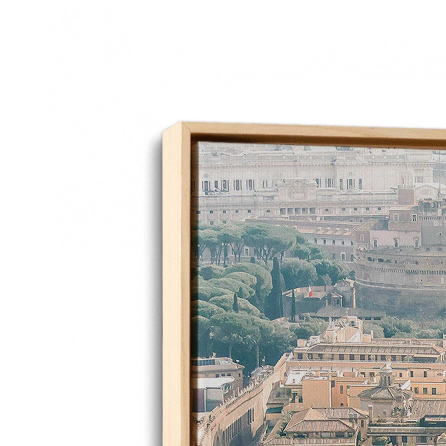[Color:American Maple], Picture of art in a American Maple frame at an angle