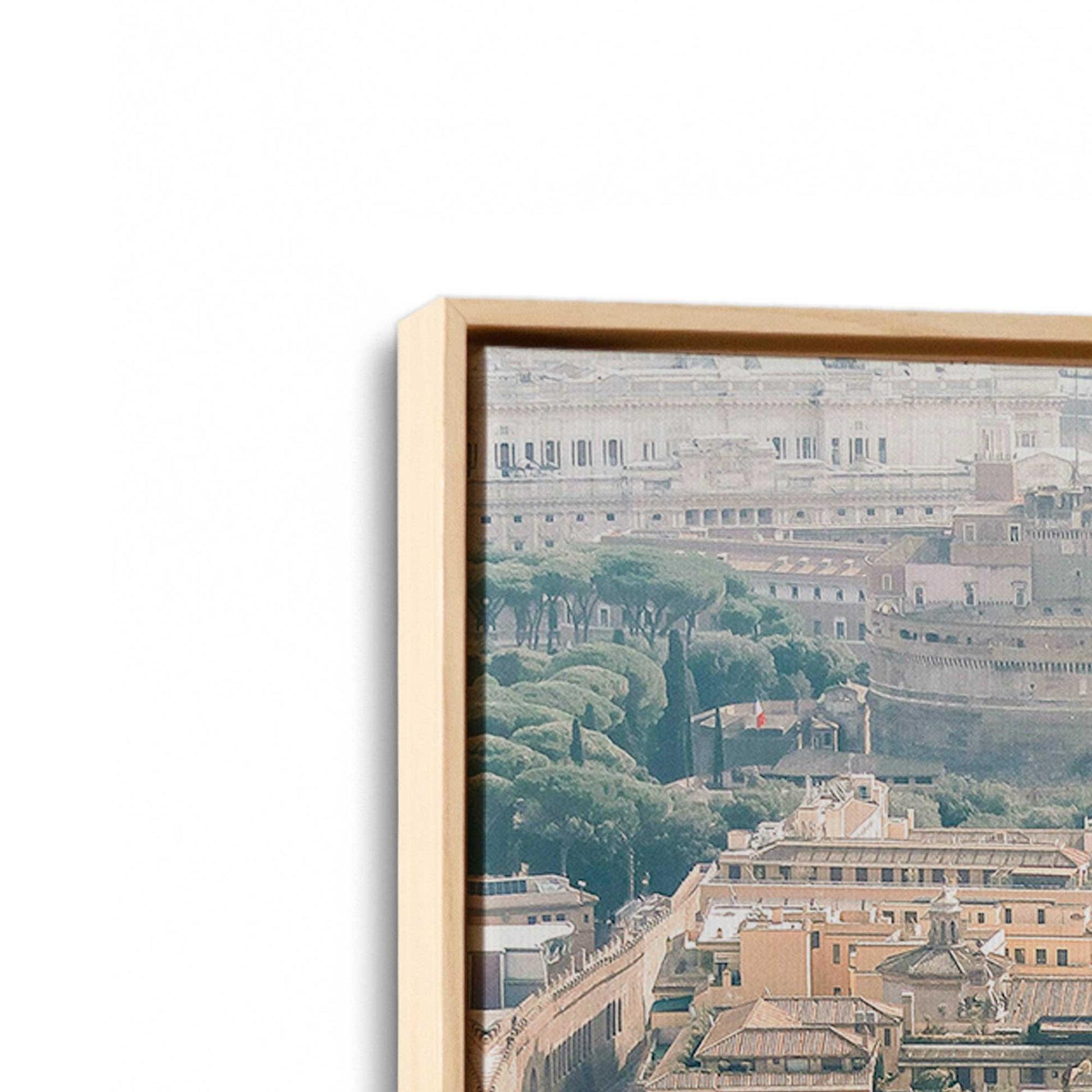 [Color:American Maple], Picture of art in a American Maple frame at an angle