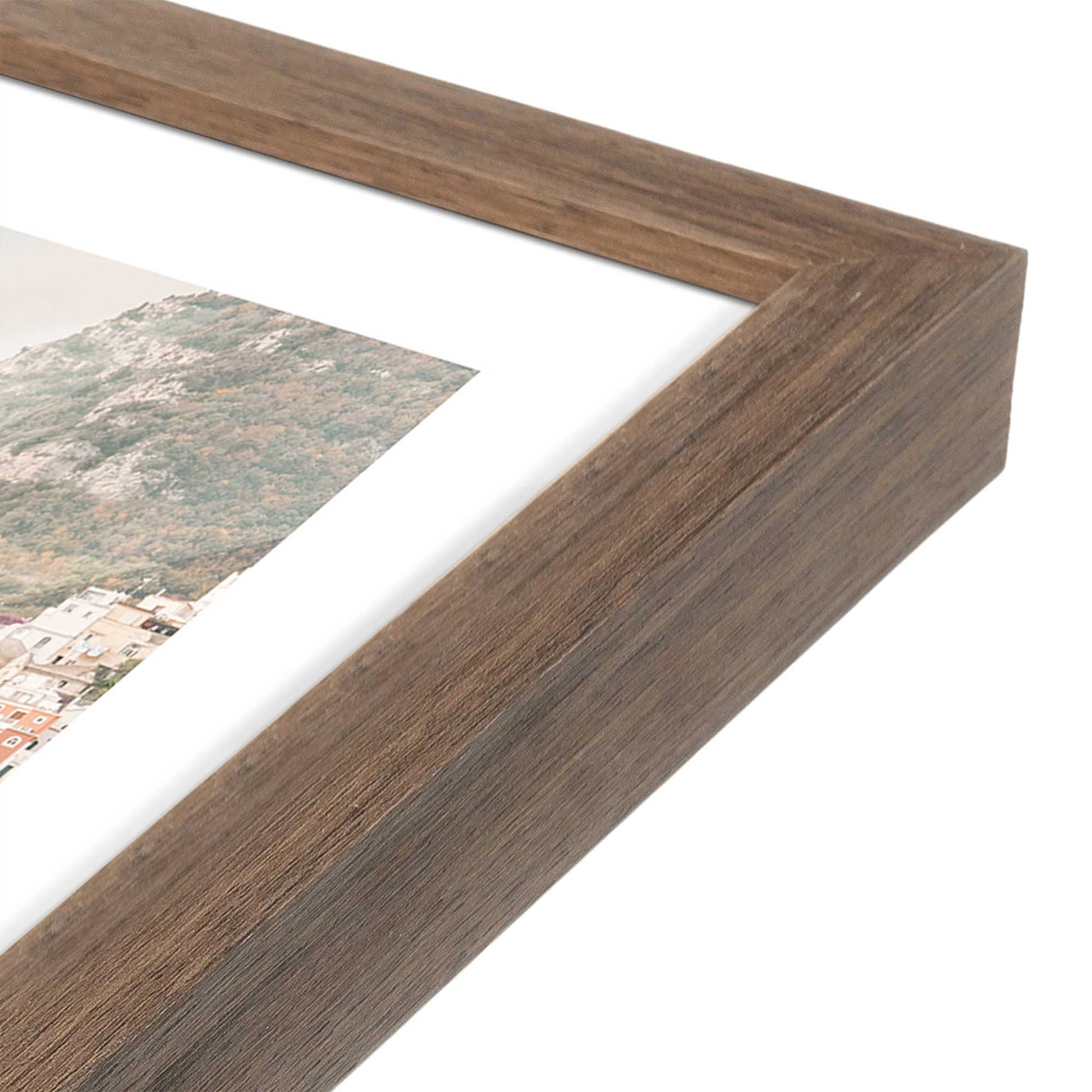 [Color:Walnut], Picture of art in a Walnut frame at an angle