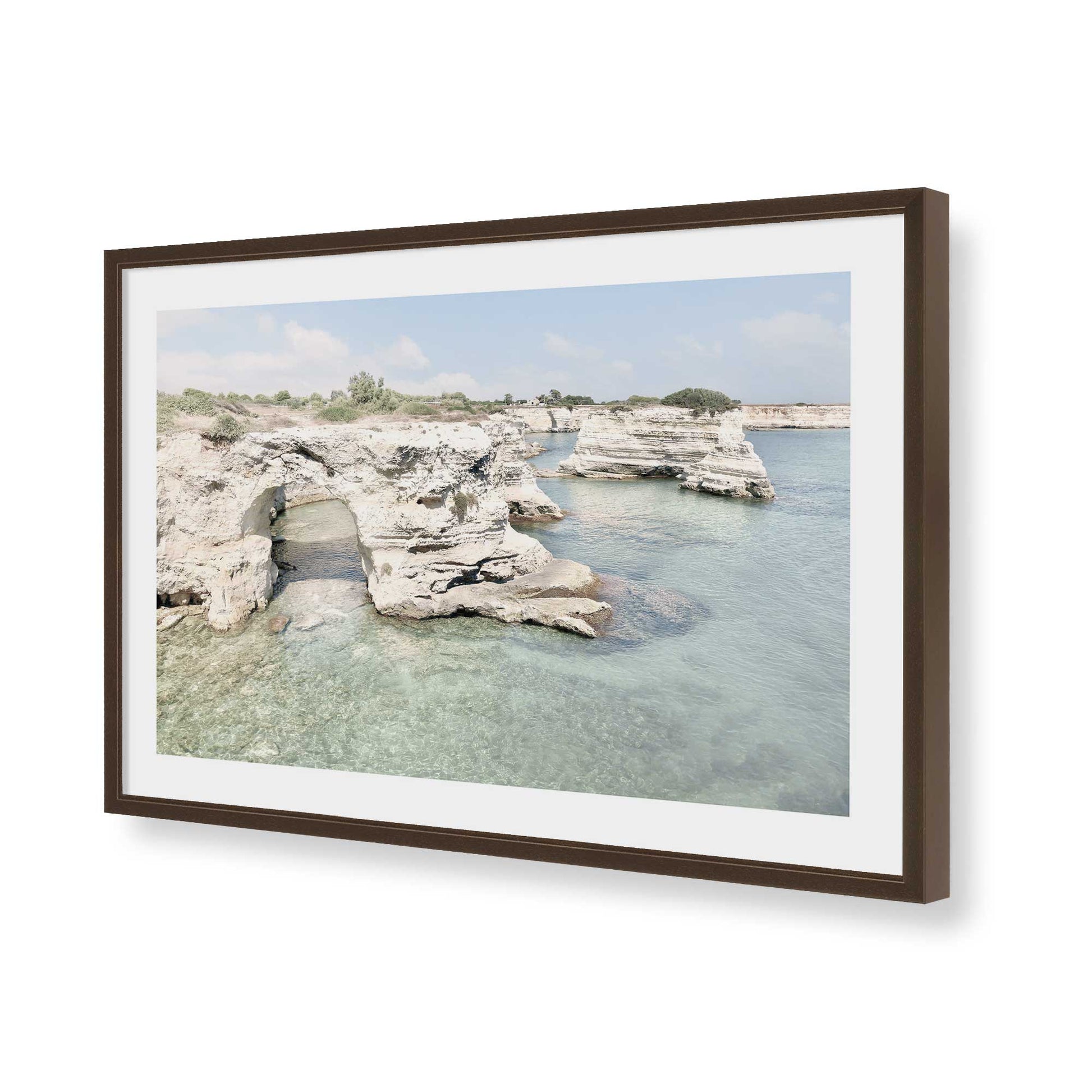 [Color:Brown], Picture of art in a Brown frame of the corner