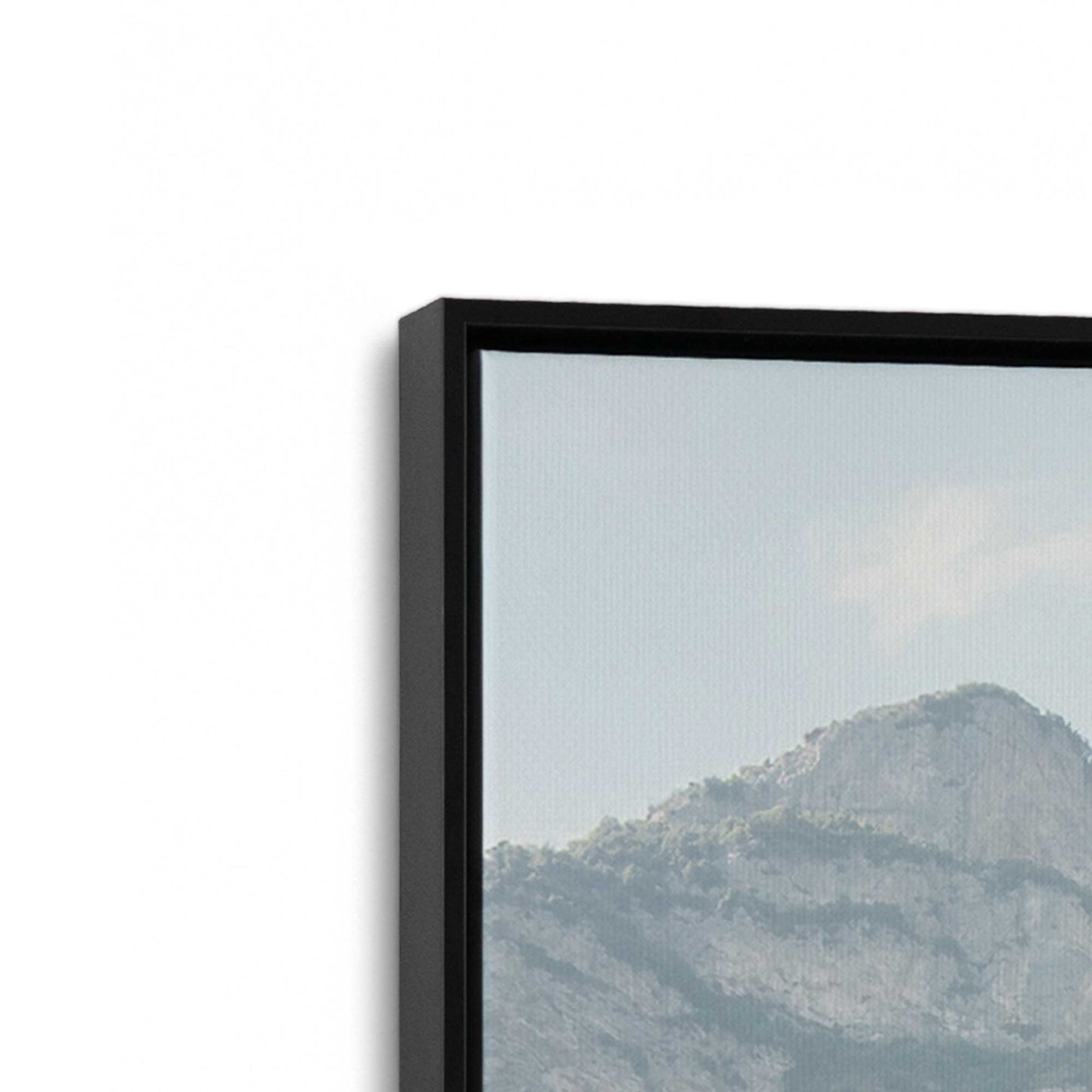 [Color:Satin Black], Picture of art in a Satin Black frame at an angle