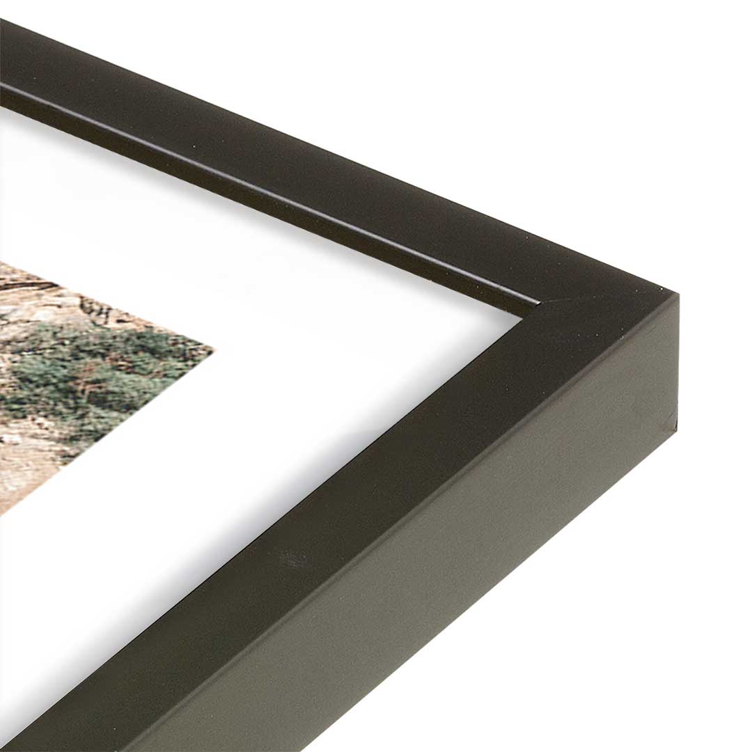 [Color:Satin Black], Picture of art in a Satin Black frame at an angle