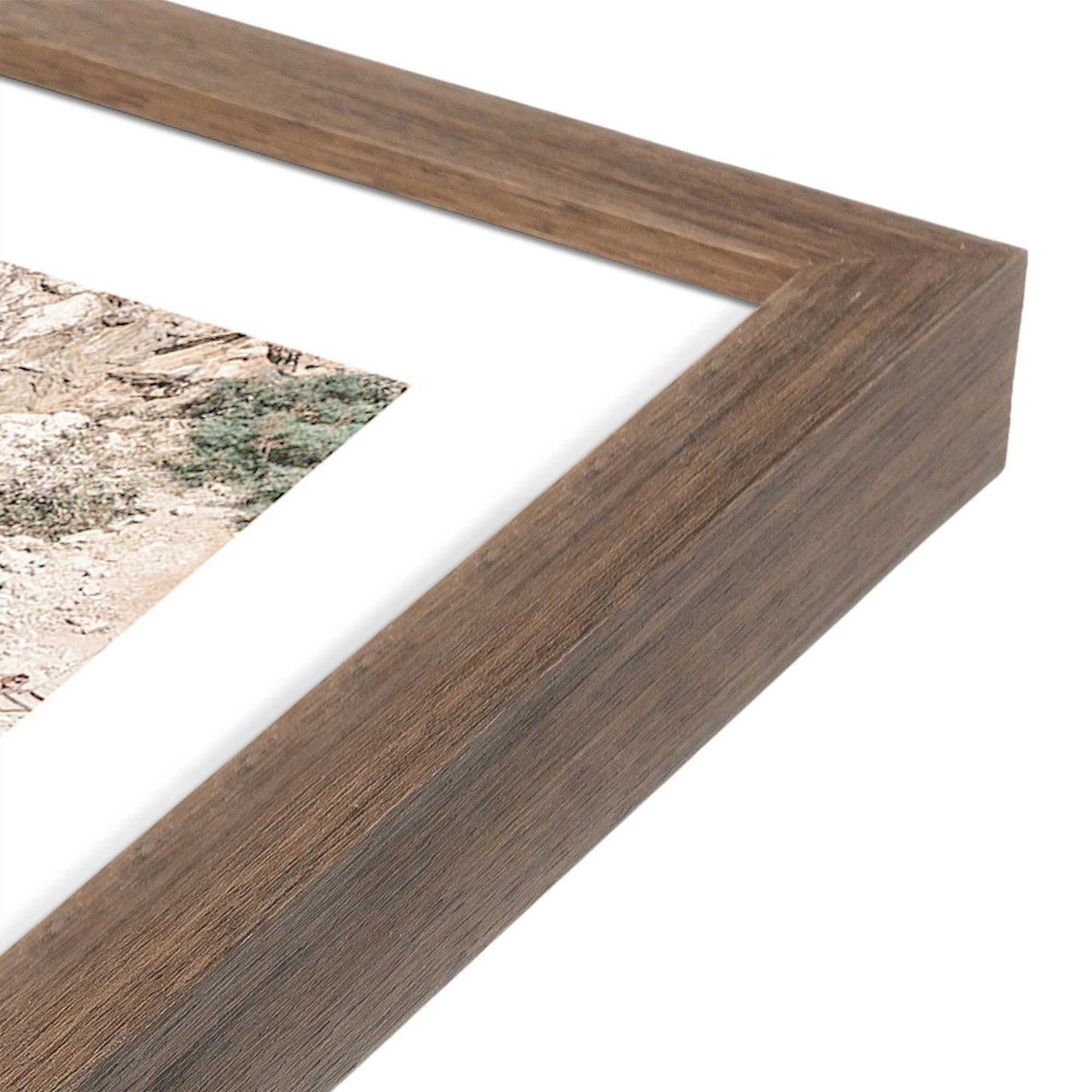 [Color:Walnut], Picture of art in a Walnut frame at an angle