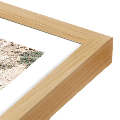 [Color:American Maple], Picture of art in a American Maple frame at an angle