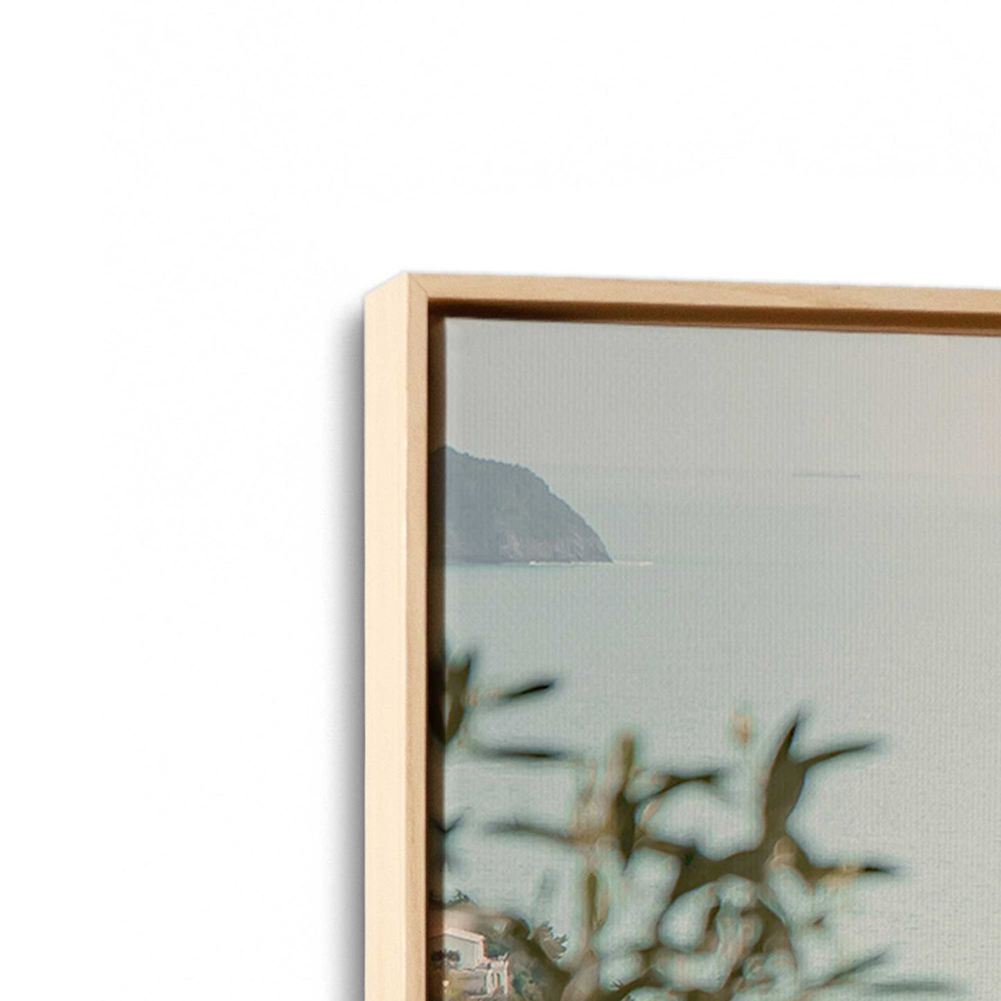 [Color:American Maple], Picture of art in a American Maple frame at an angle