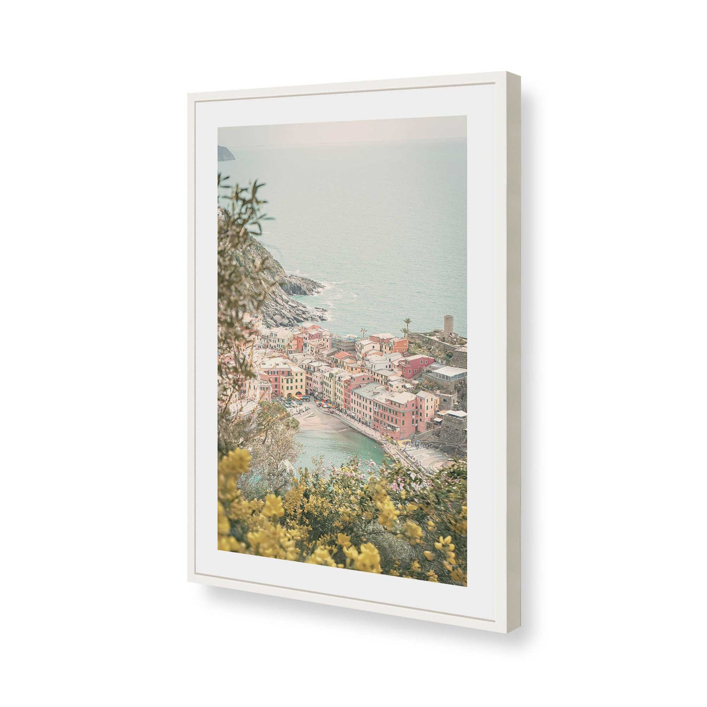 [Color:Opaque White], Picture of art in a Opaque White frame of the corner