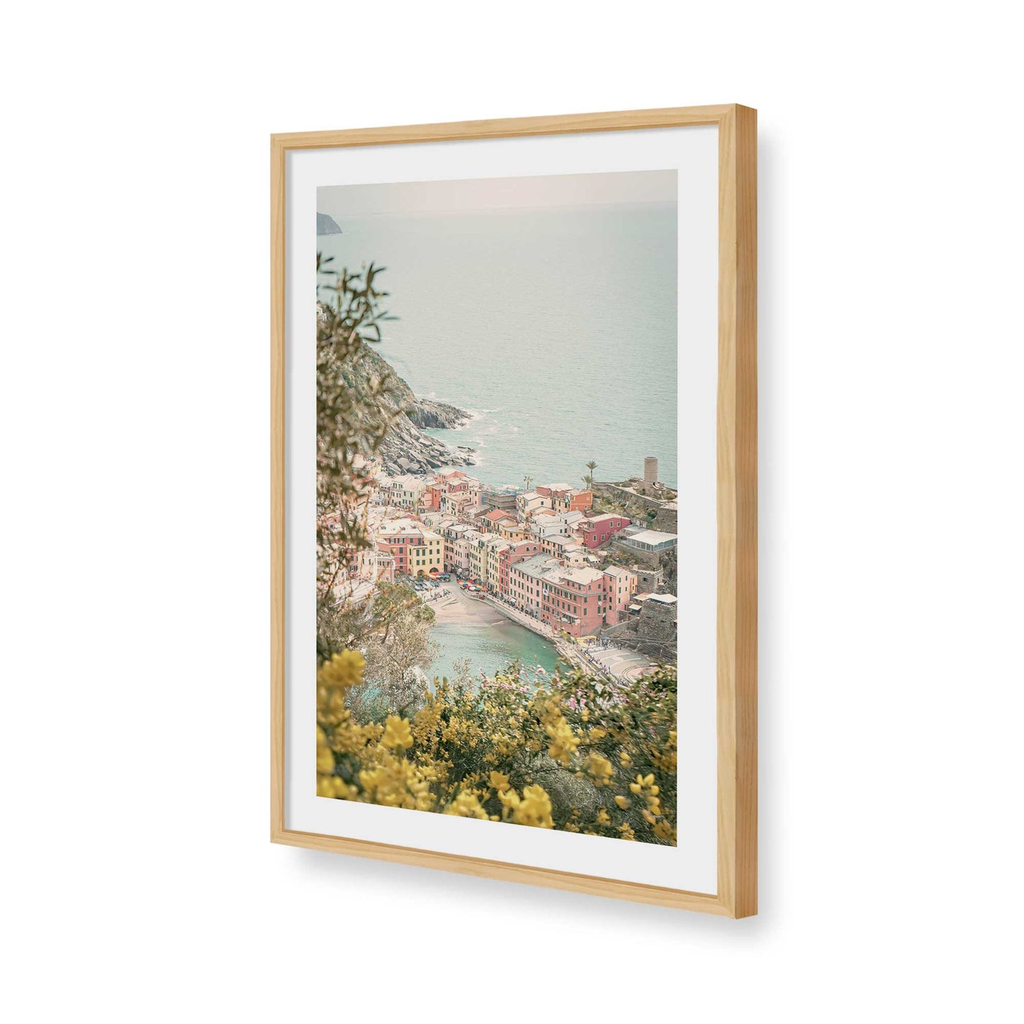 [Color:American Maple], Picture of art in a American Maple frame of the corner