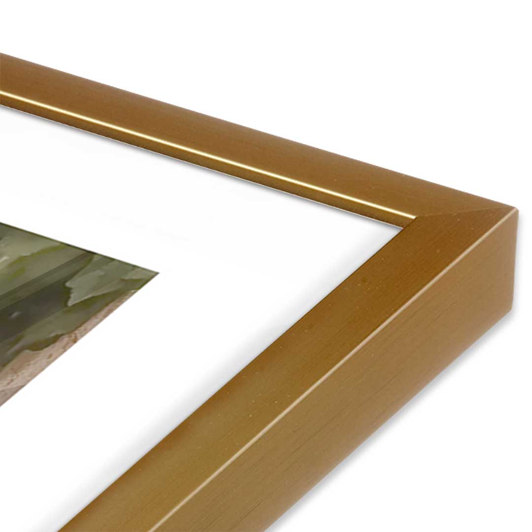 [Color:Polished Gold], Picture of art in a Polished Gold frame at an angle