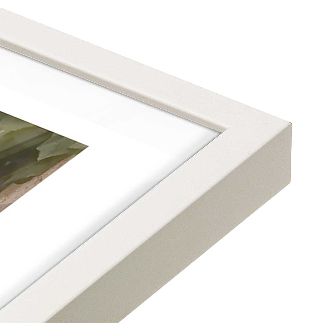 [Color:Opaque White], Picture of art in a Opaque White frame at an angle