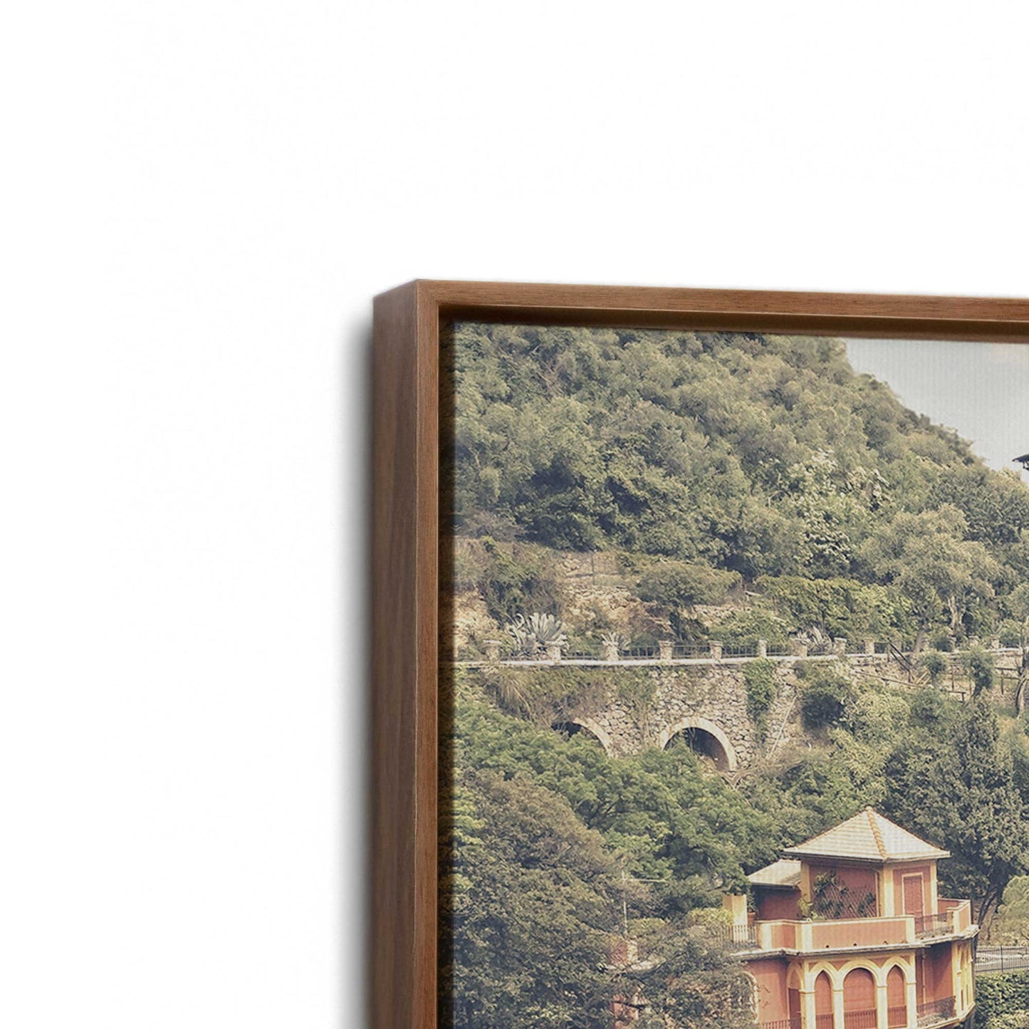 [Color:Walnut], Picture of art in a Walnut frame at an angle
