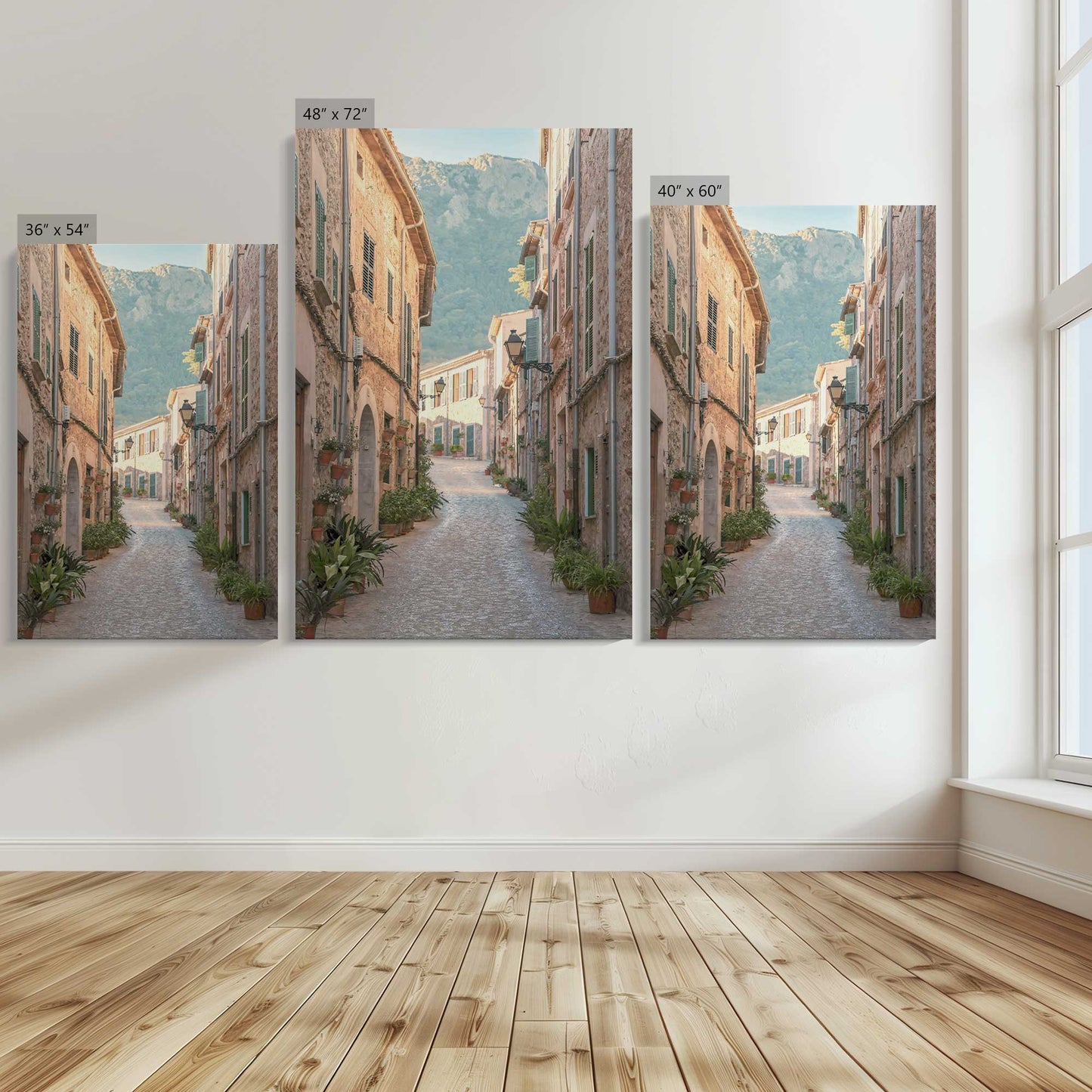 [Color:Stretched Canvas], Image showing the size comparisons