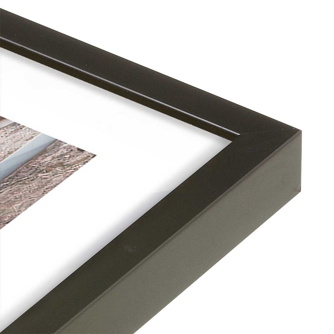 [Color:Satin Black], Picture of art in a Satin Black frame at an angle
