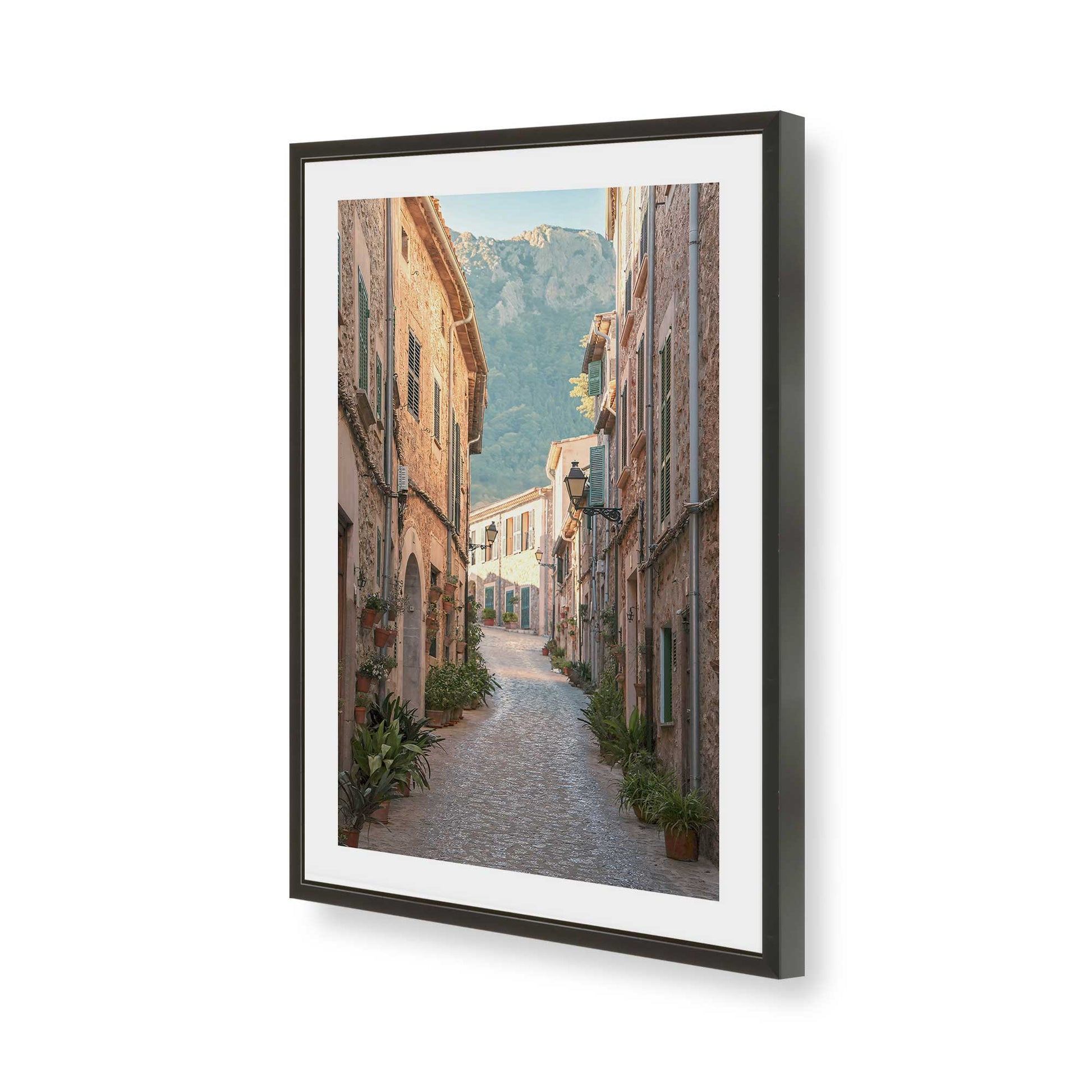 [Color:Satin Black], Picture of art in a Satin Black frame of the corner