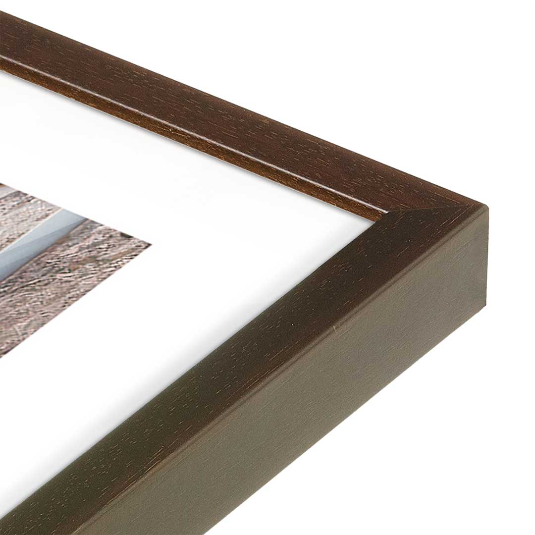 [Color:Brown], Picture of art in a Brown frame at an angle