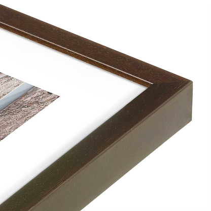 [Color:Brown], Picture of art in a Brown frame at an angle