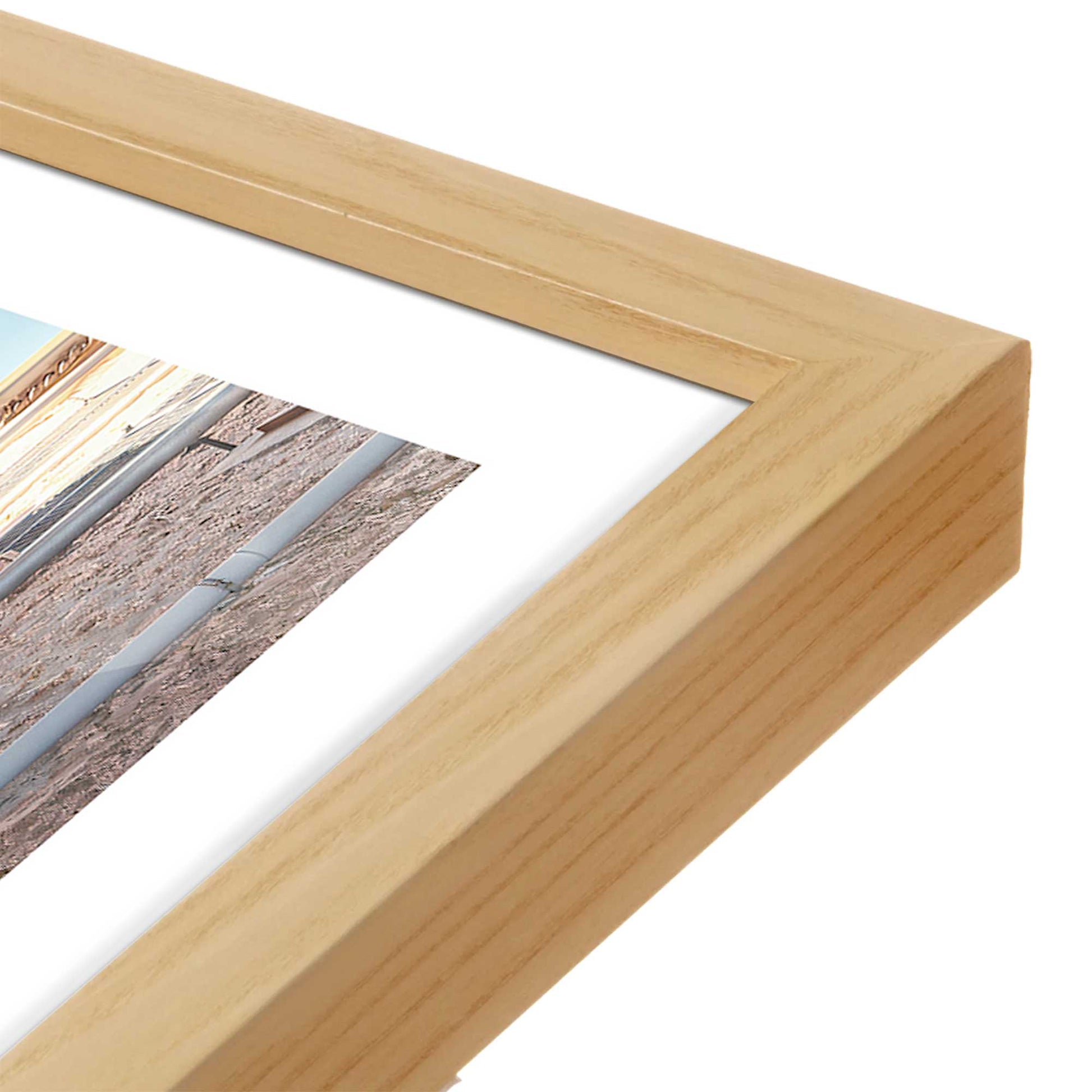 [Color:American Maple], Picture of art in a American Maple frame at an angle