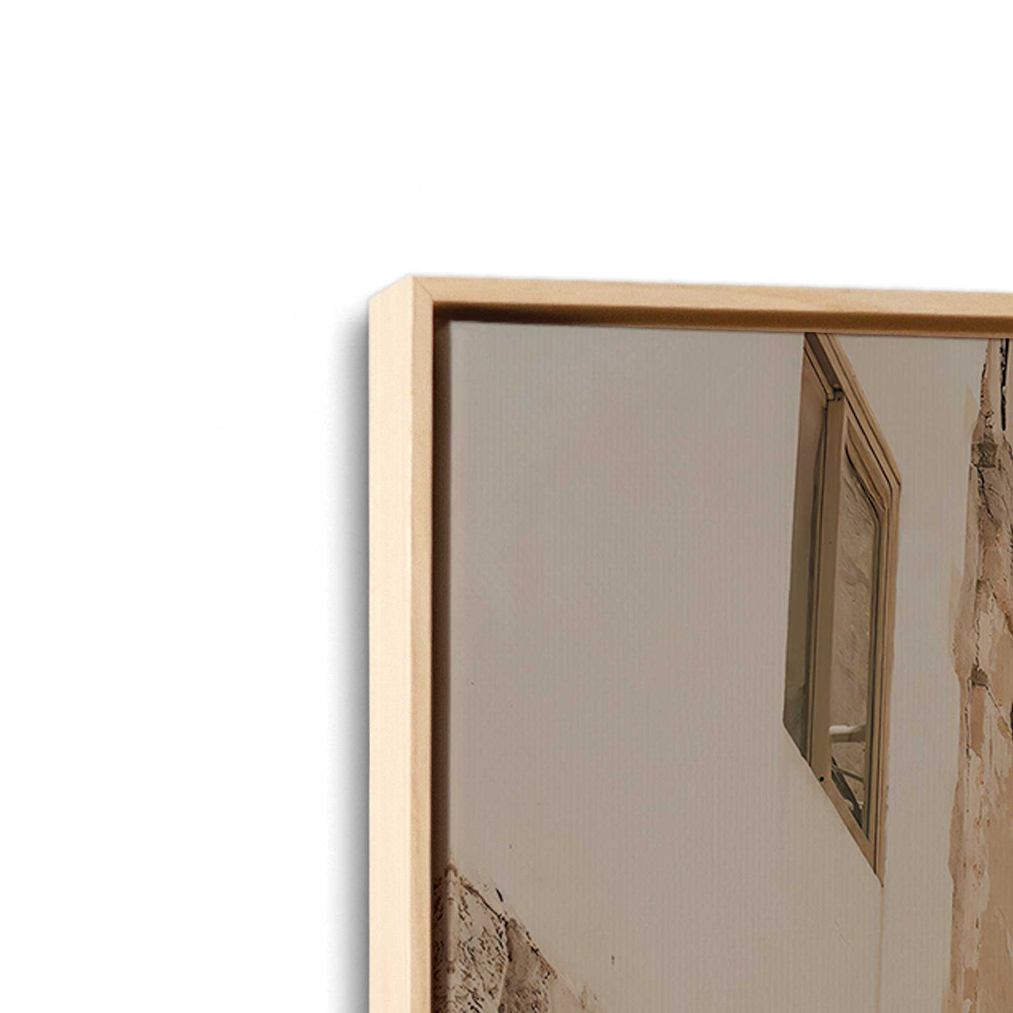 [Color:American Maple], Picture of art in a American Maple frame at an angle
