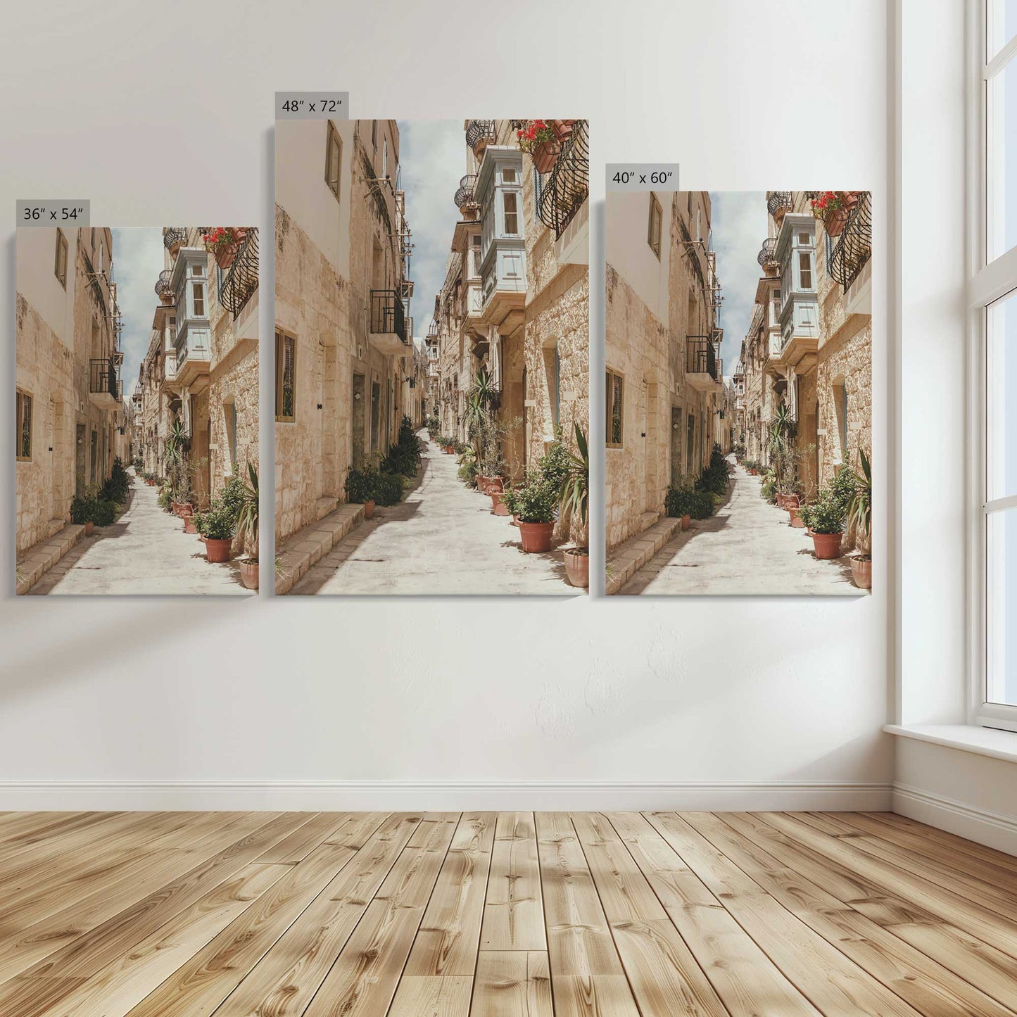 [Color:Stretched Canvas], Image showing the size comparisons